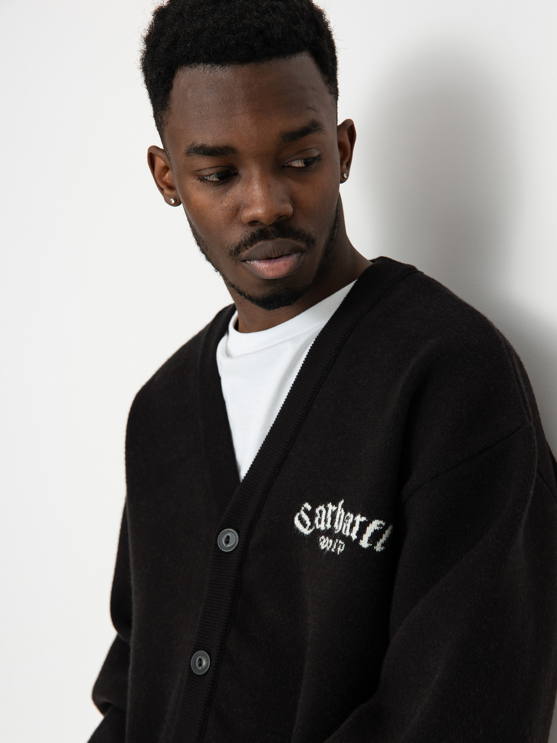 Sweter Carhartt WIP Onyx Cardigan - czarny (black/wax)
