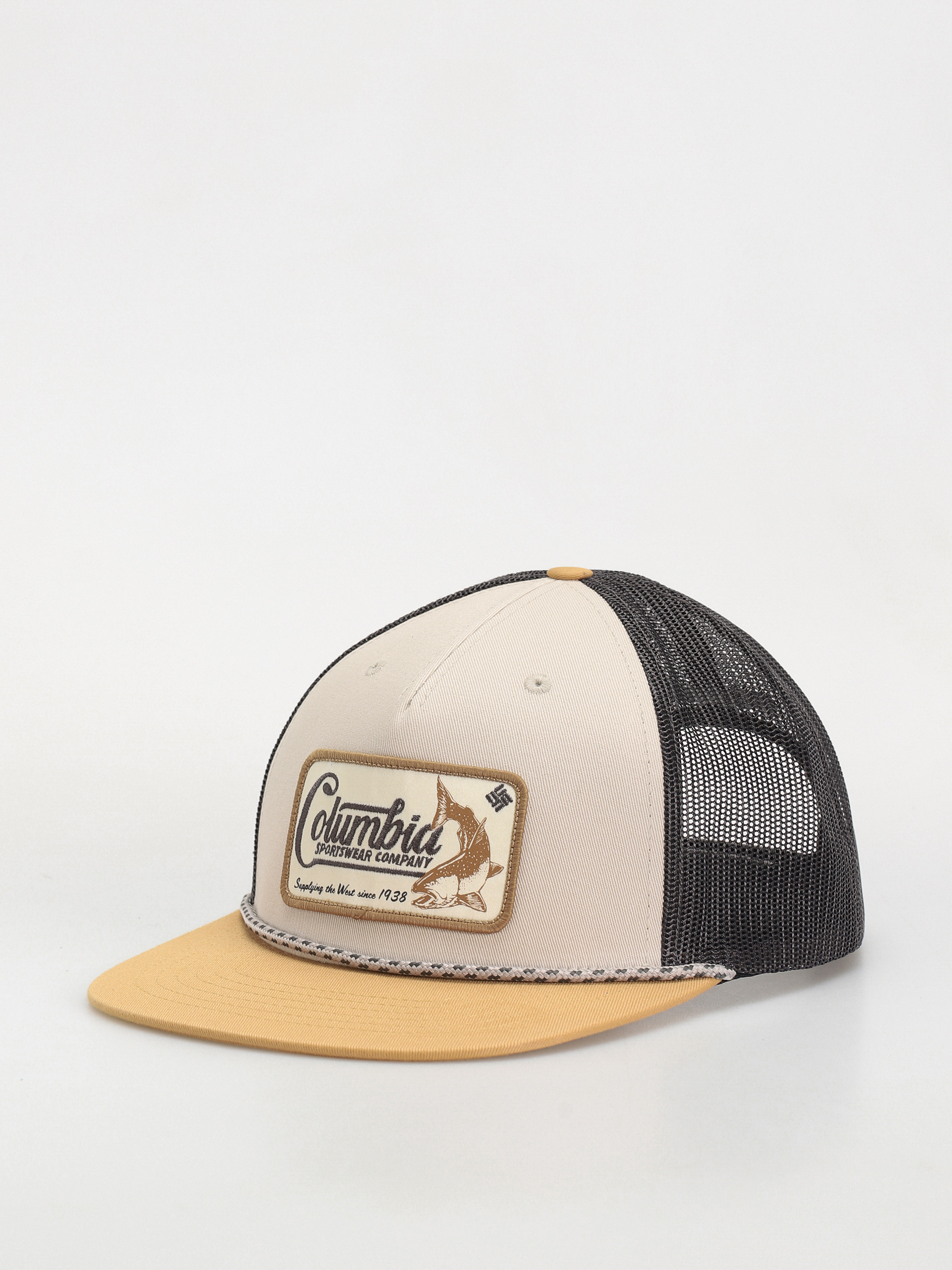 Czapka z daszkiem Columbia Flat Brim Snap Back (dark stone/light camel/west fish)