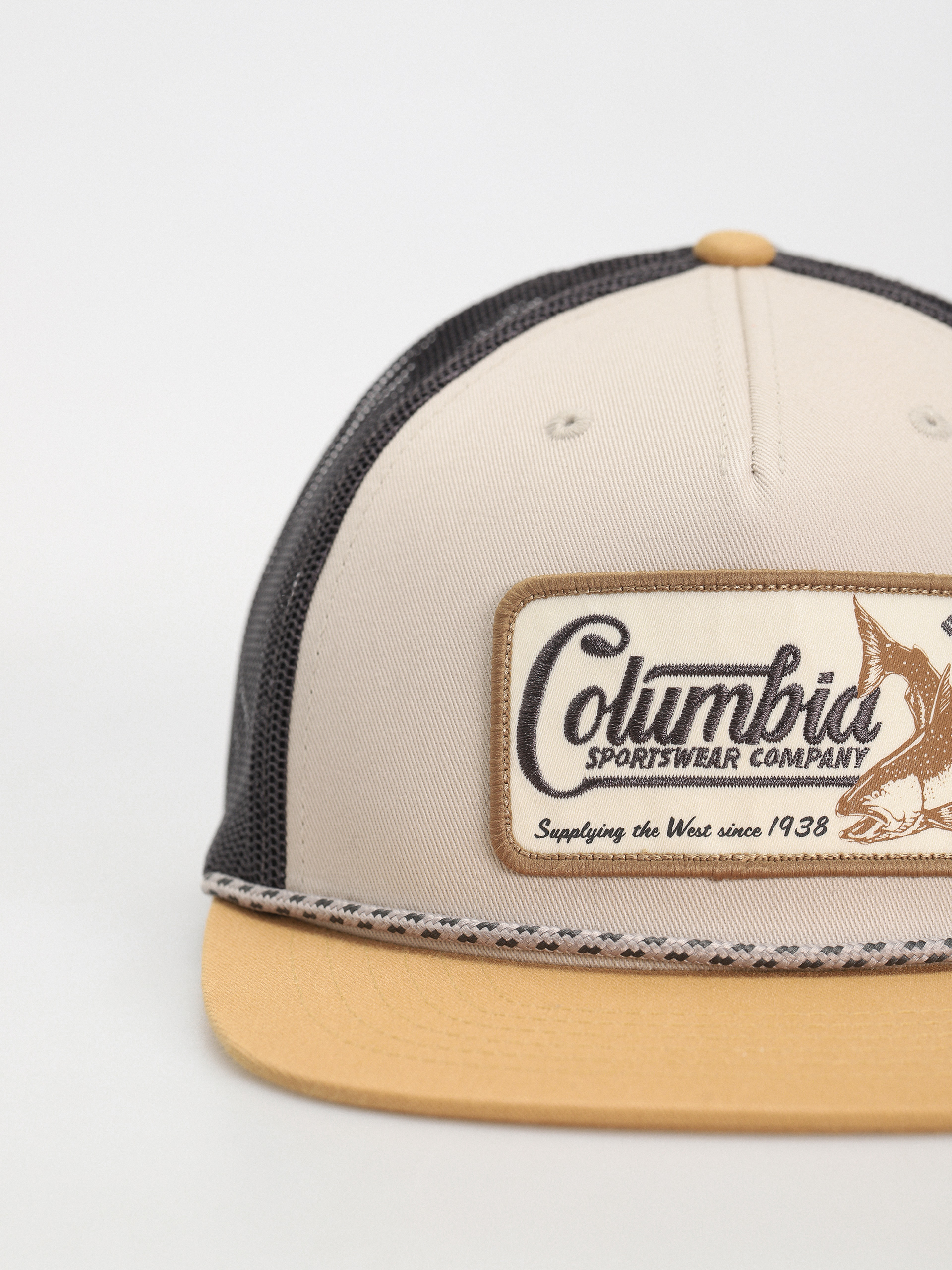 Czapka z daszkiem Columbia Flat Brim Snap Back (dark stone/light camel/west fish)