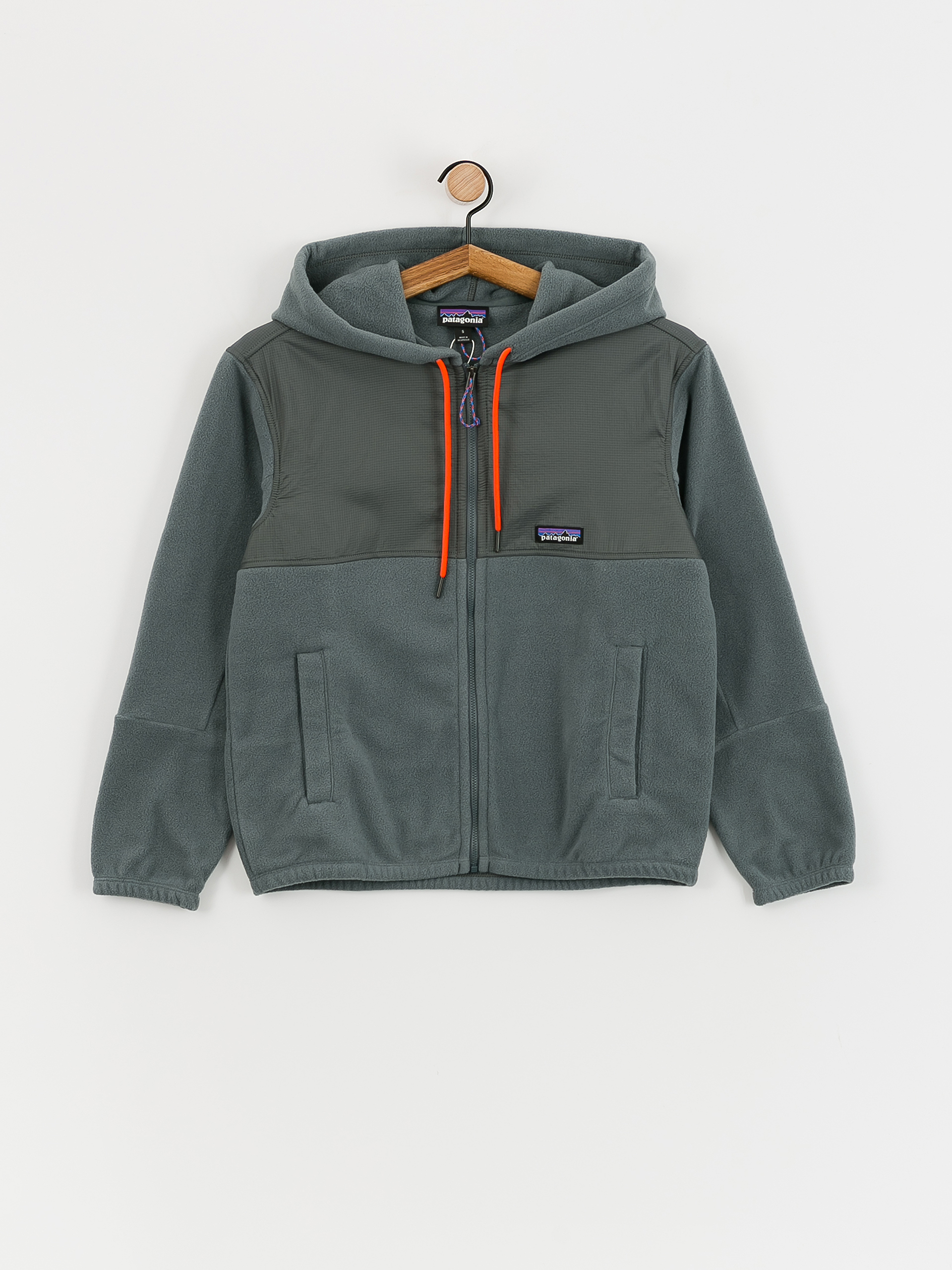 Damski Polar Patagonia Microdini Hoody (nouveau green campfire orange)