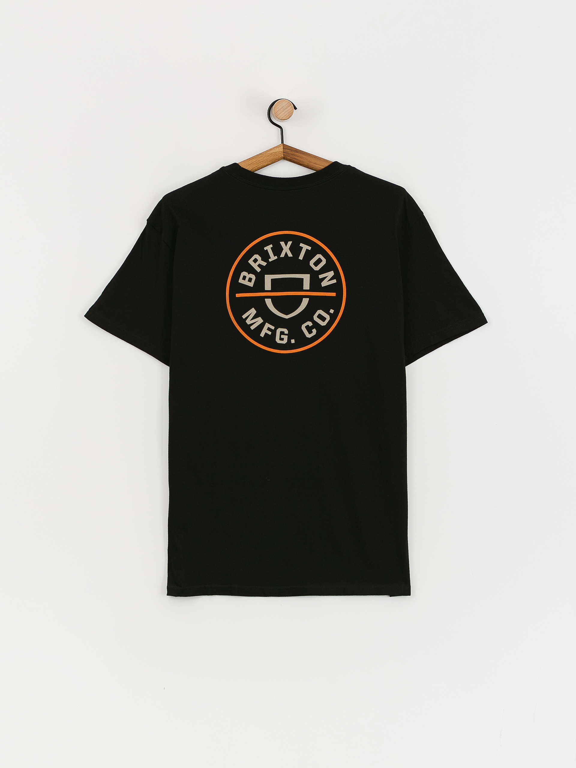 T-shirt Brixton Crest II Stt (black/persimmon orange/sand)