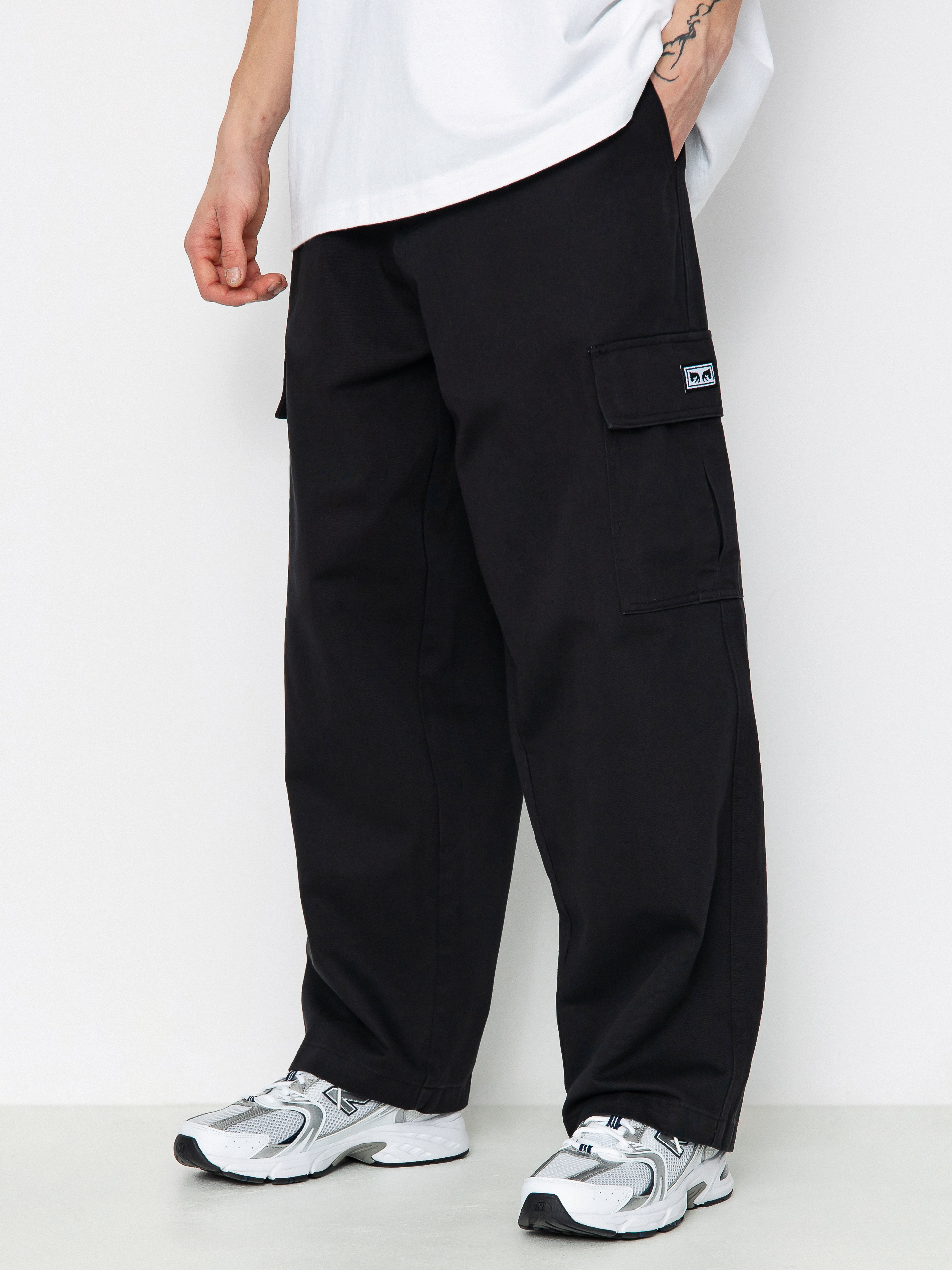 Spodnie OBEY Bigwig Baggy Twill Cargo (black)