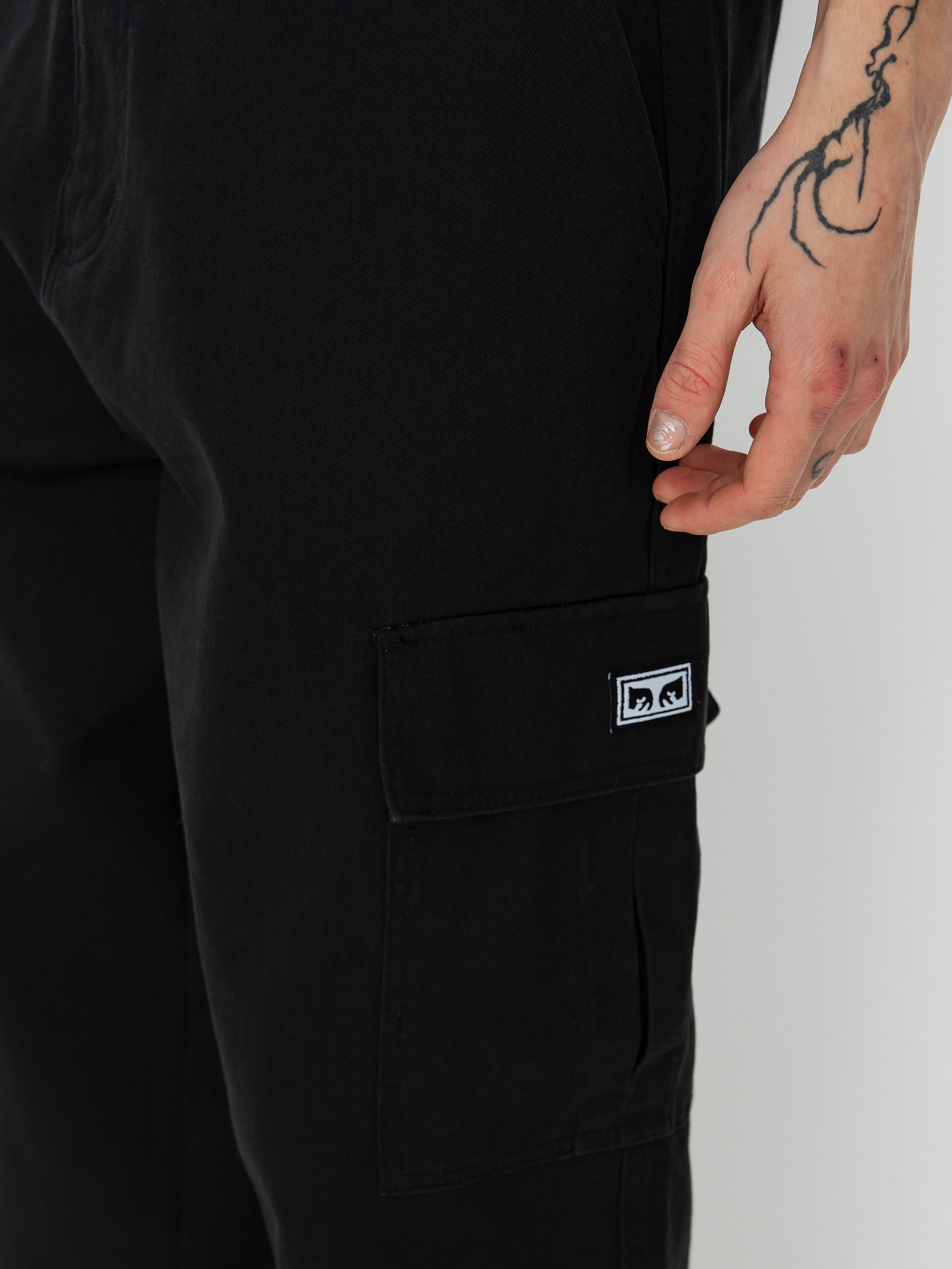 Spodnie OBEY Bigwig Baggy Twill Cargo (black)