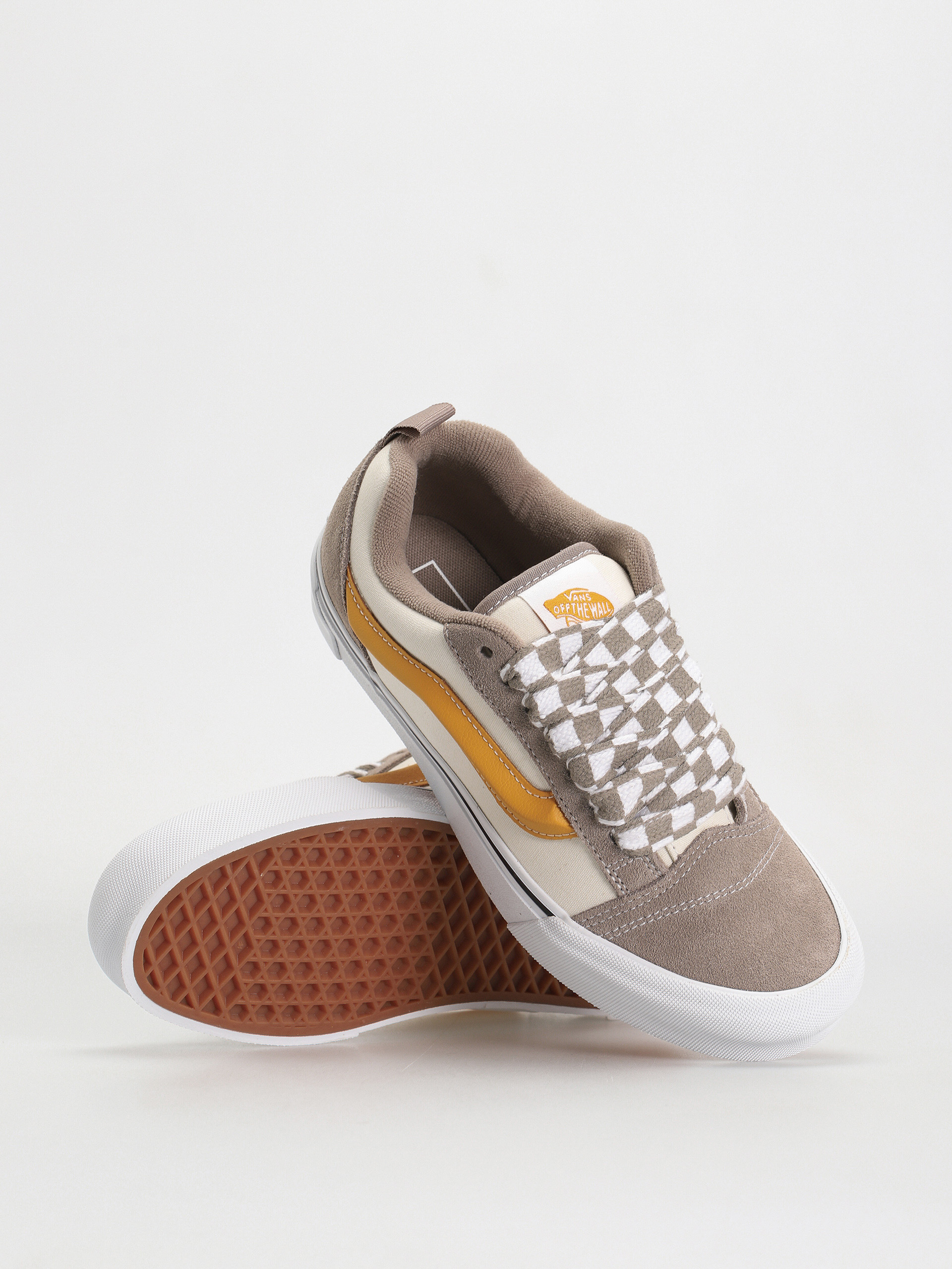 Buty Vans Knu Skool (mega check gray/marshmallow)