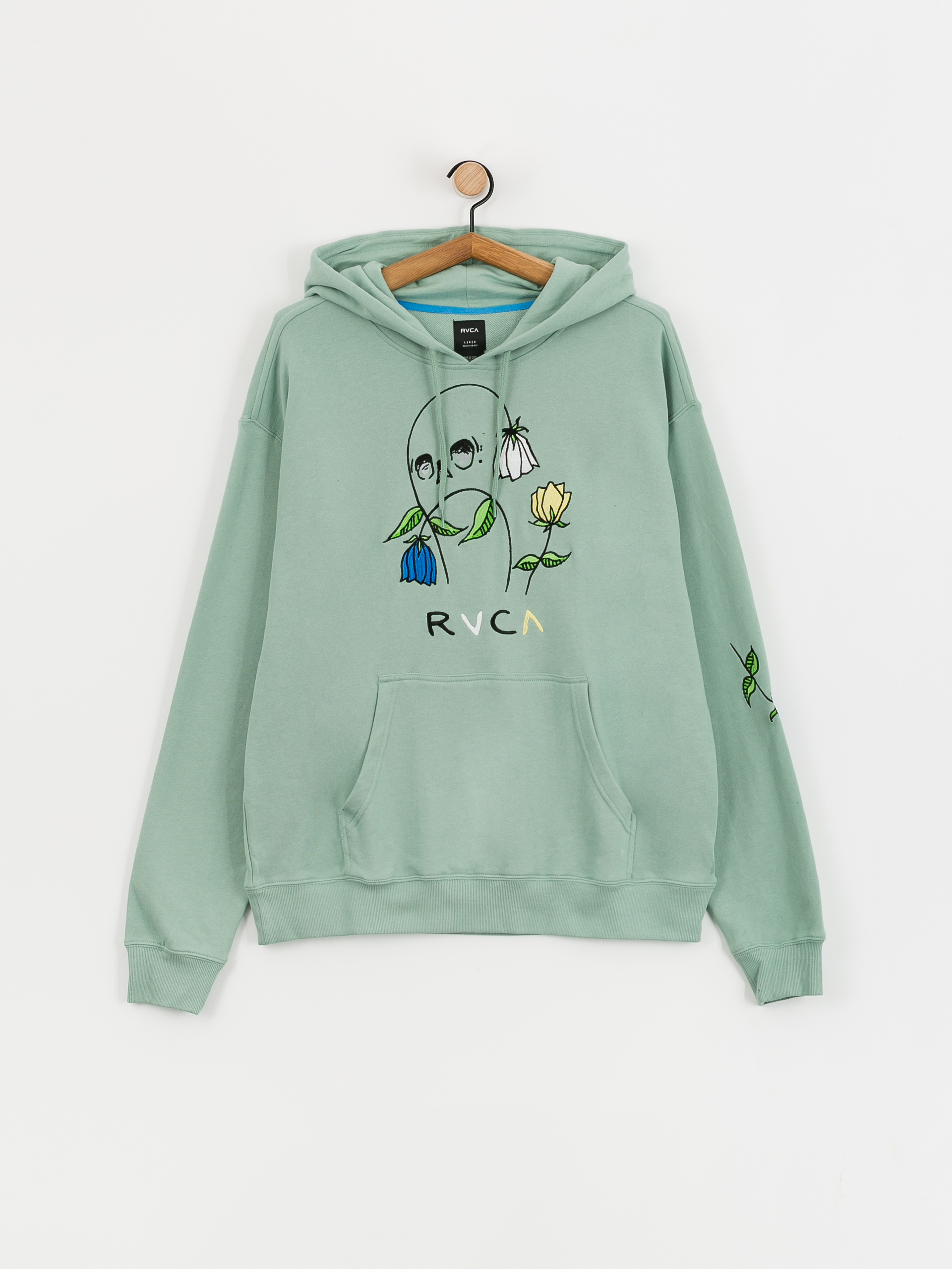 Bluza z kapturem RVCA Flower Skull HD (green haze)