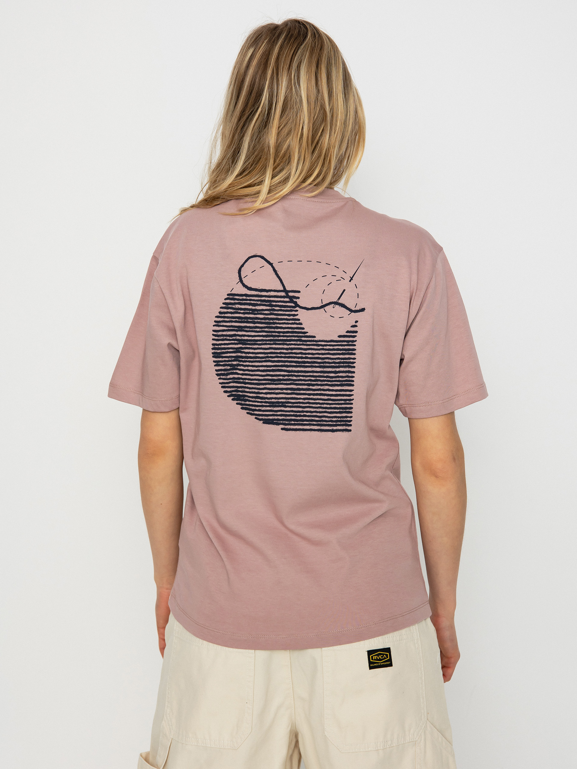 T-shirt Carhartt WIP Stitch Wmn (glassy pink/dark navy)