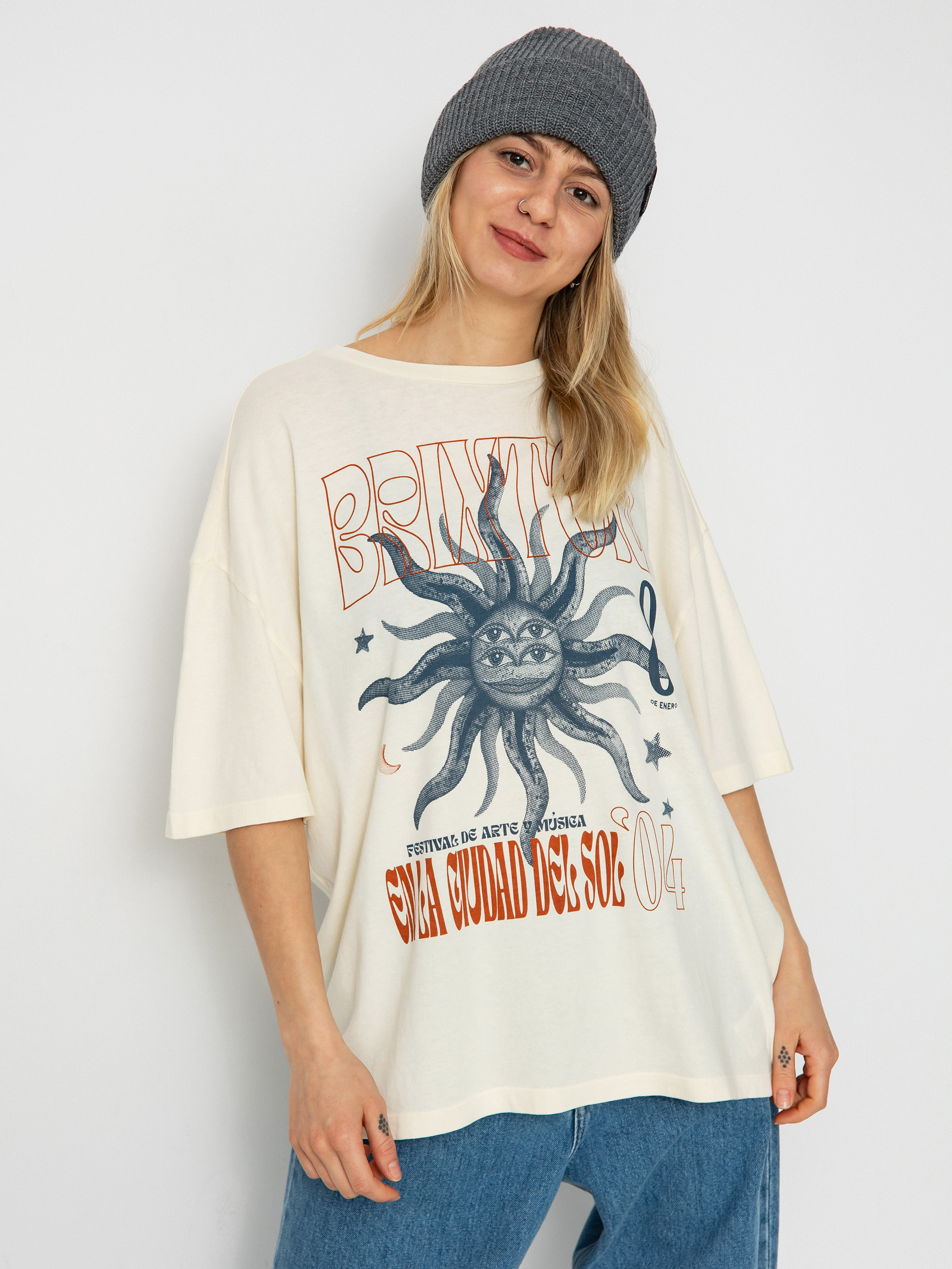 T-shirt Brixton El Festival Oversized Bf Wmn (white smoke)