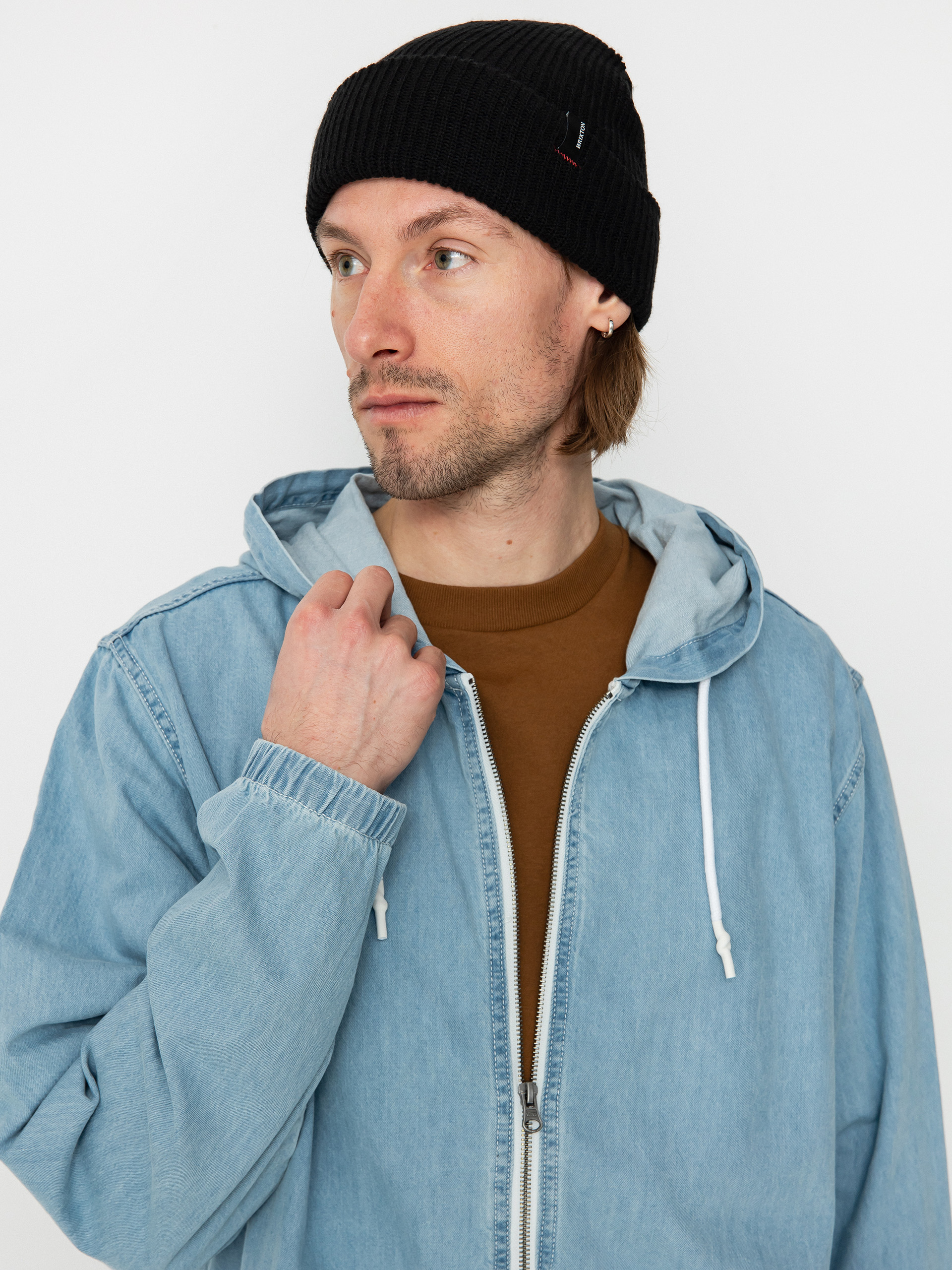 Bluza z kapturem Vans Ashford Denim FZ (stone wash)