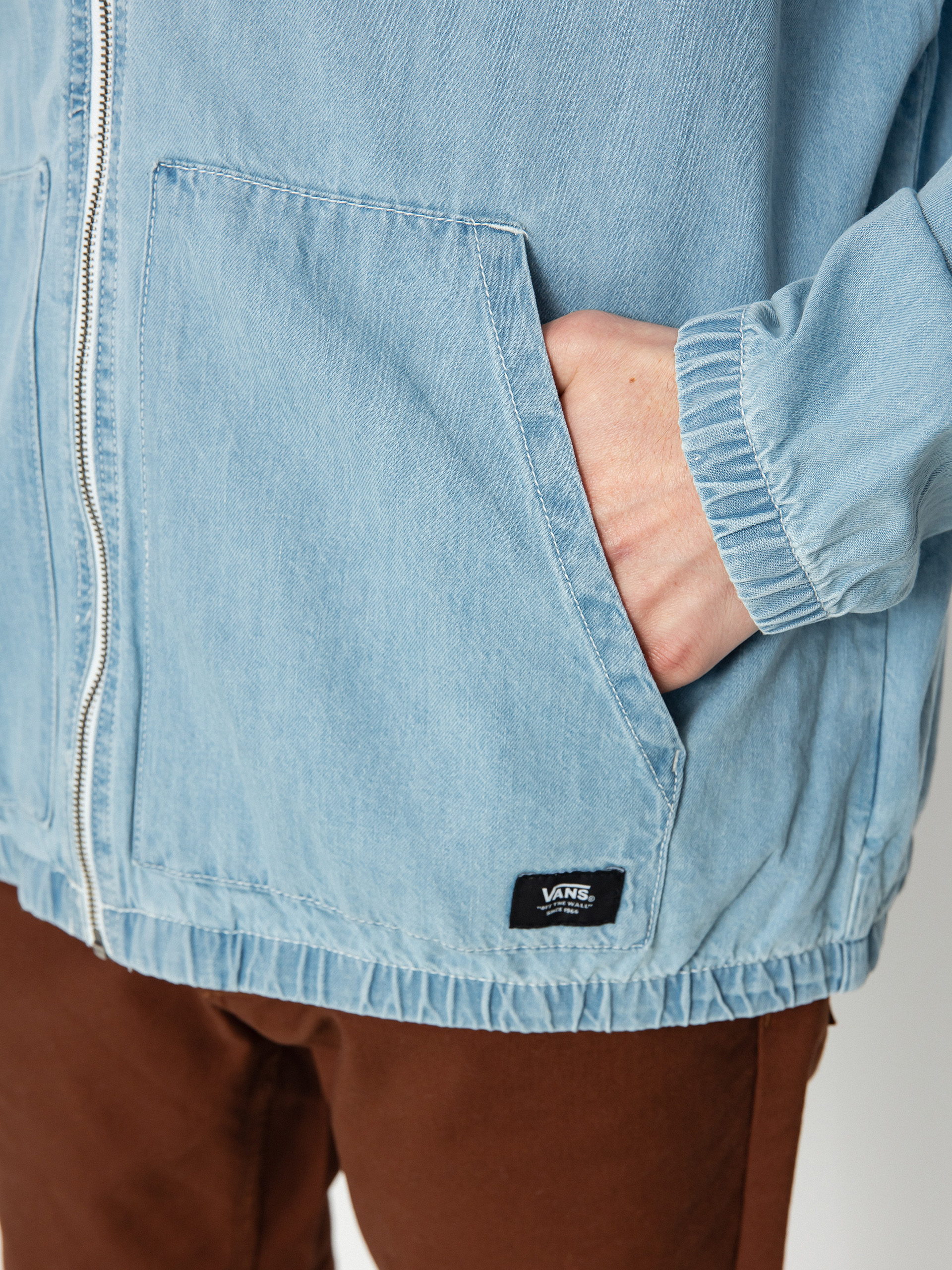 Bluza z kapturem Vans Ashford Denim FZ (stone wash)