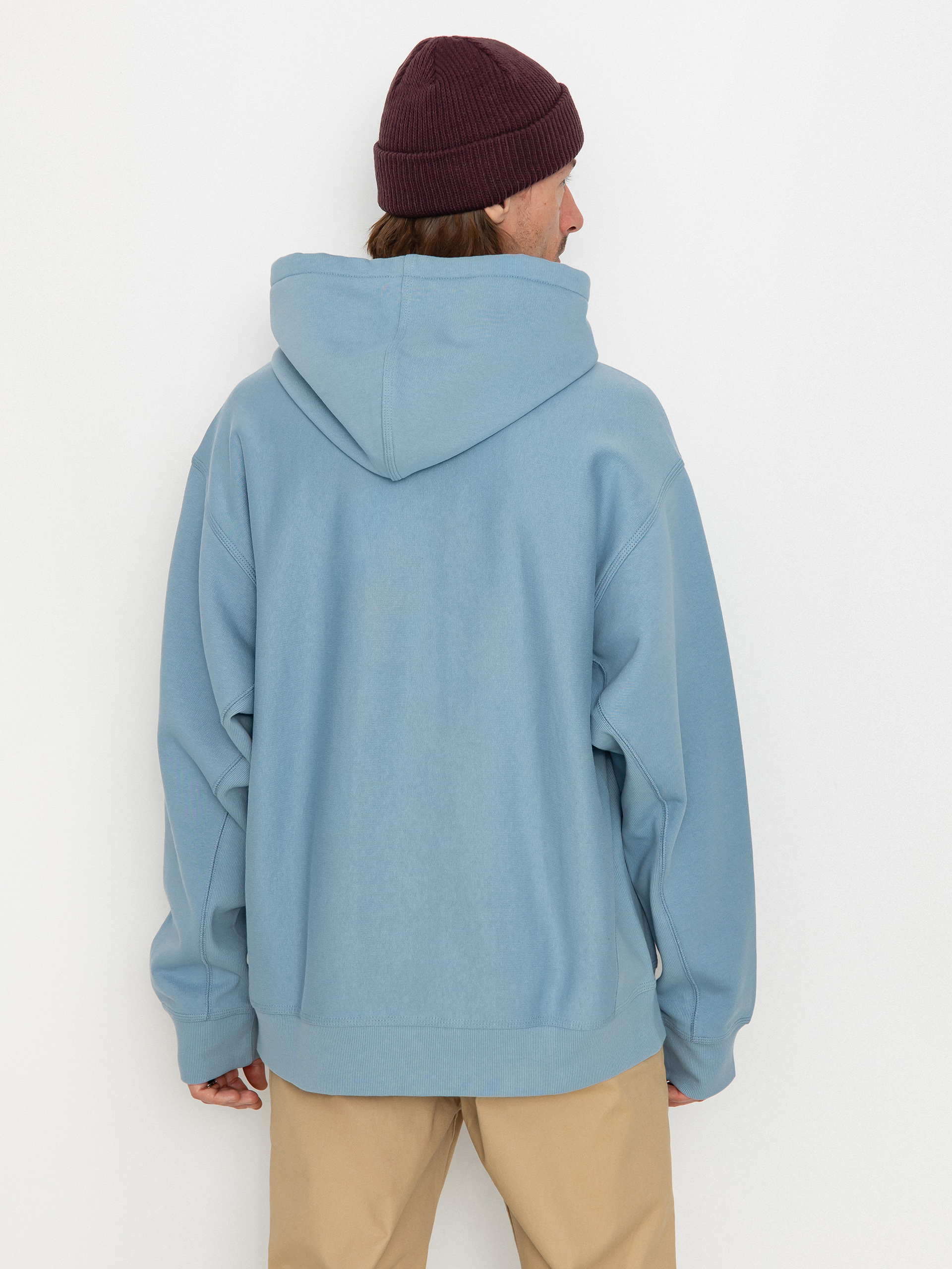 Bluza z kapturem Carhartt WIP American Script HD (frosted blue)