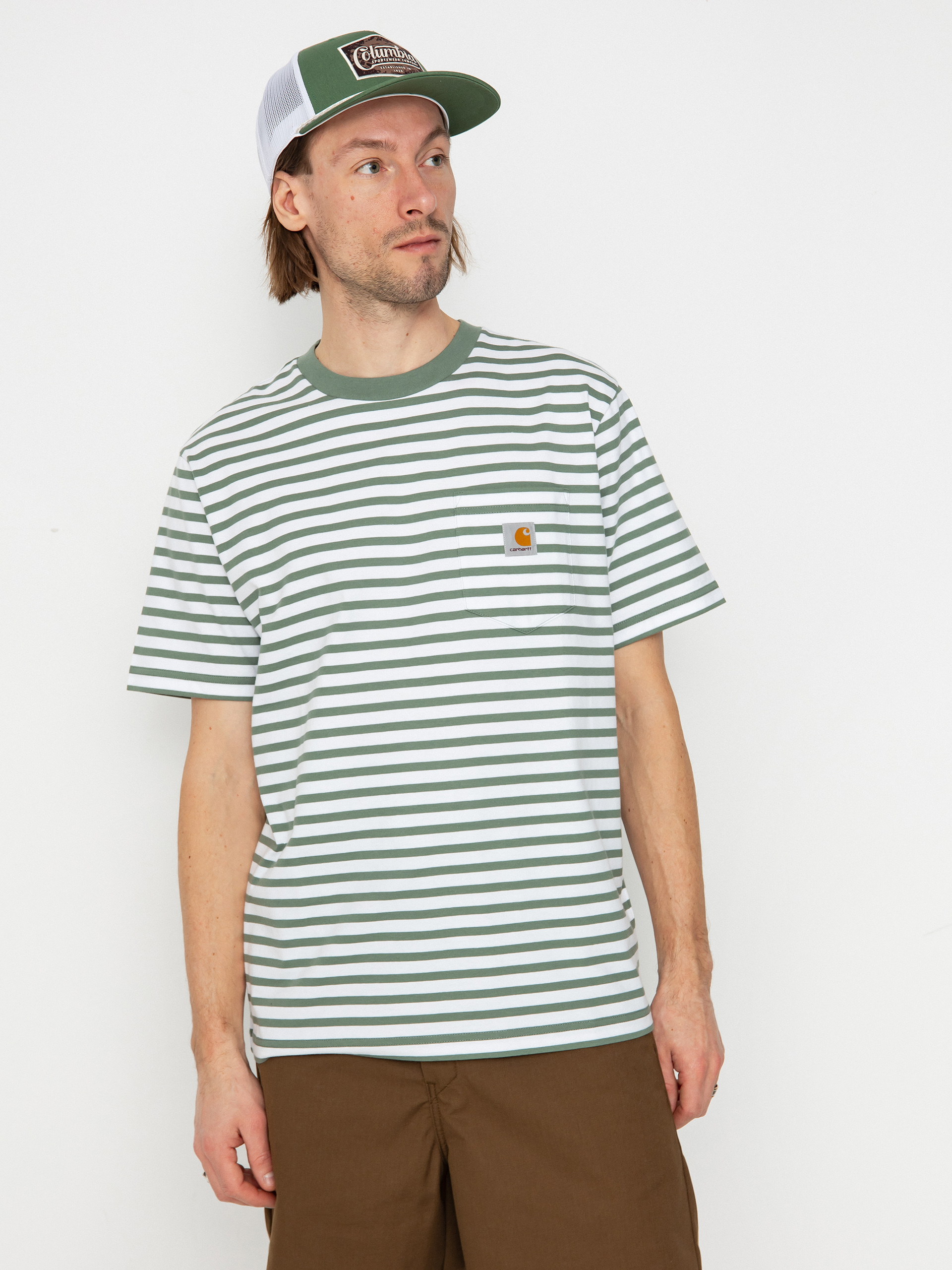 T-shirt Carhartt WIP Seidler Pocket (seidler stripe/park/white)