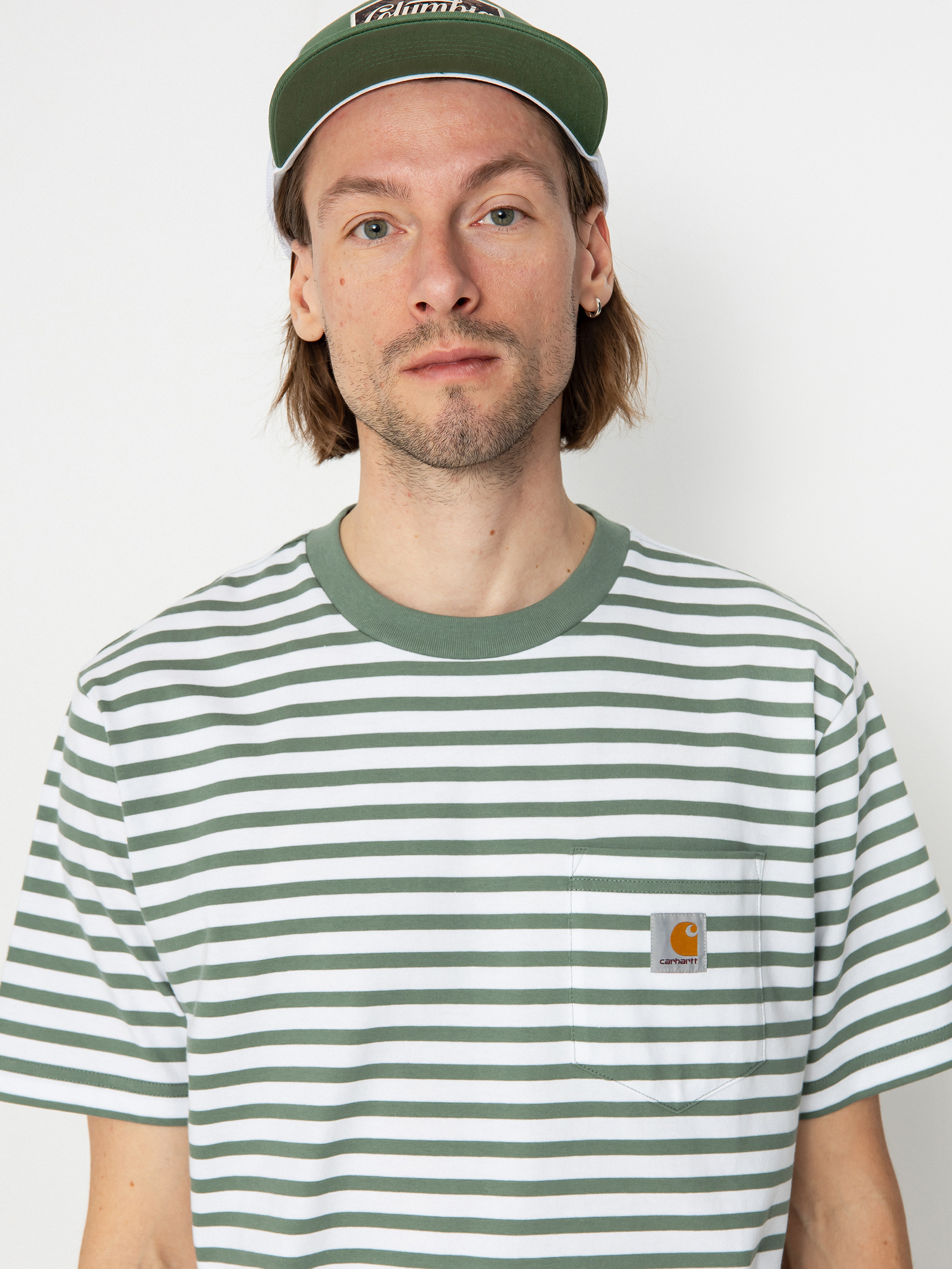 T-shirt Carhartt WIP Seidler Pocket (seidler stripe/park/white)