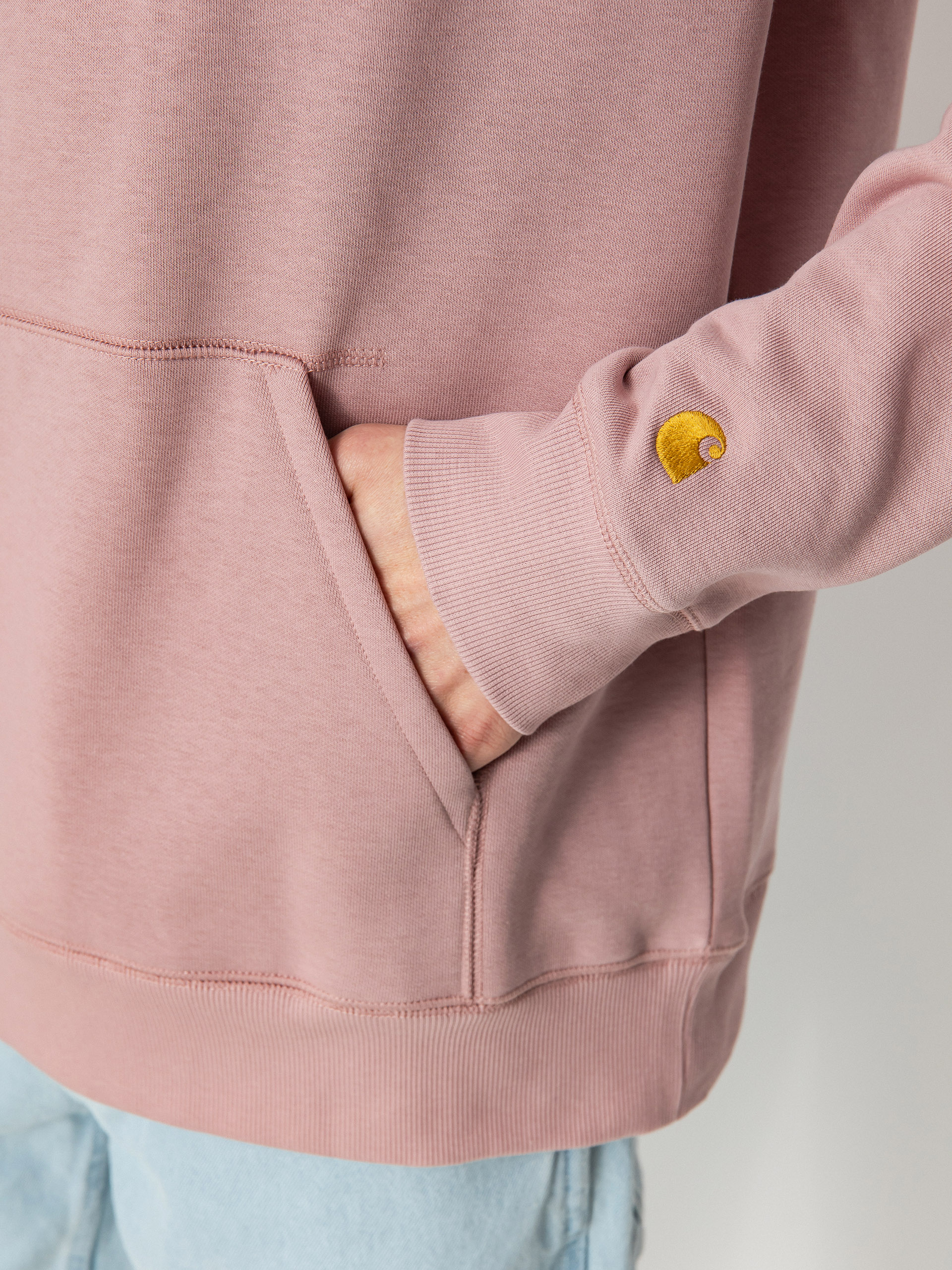 Bluza z kapturem Carhartt WIP Chase HD (glassy pink/gold)