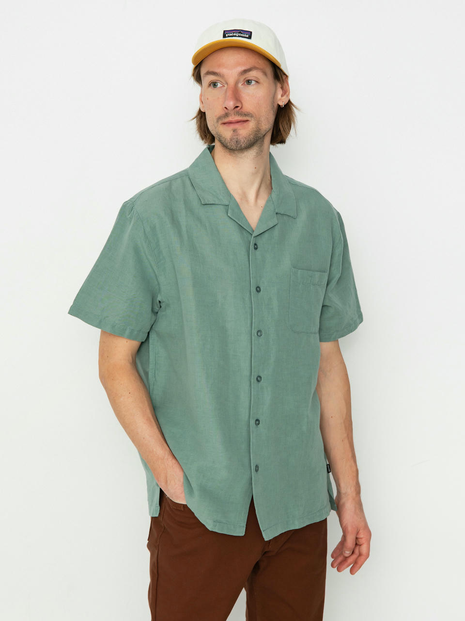 Koszula Brixton Bunker Linen Blend (chinois green)