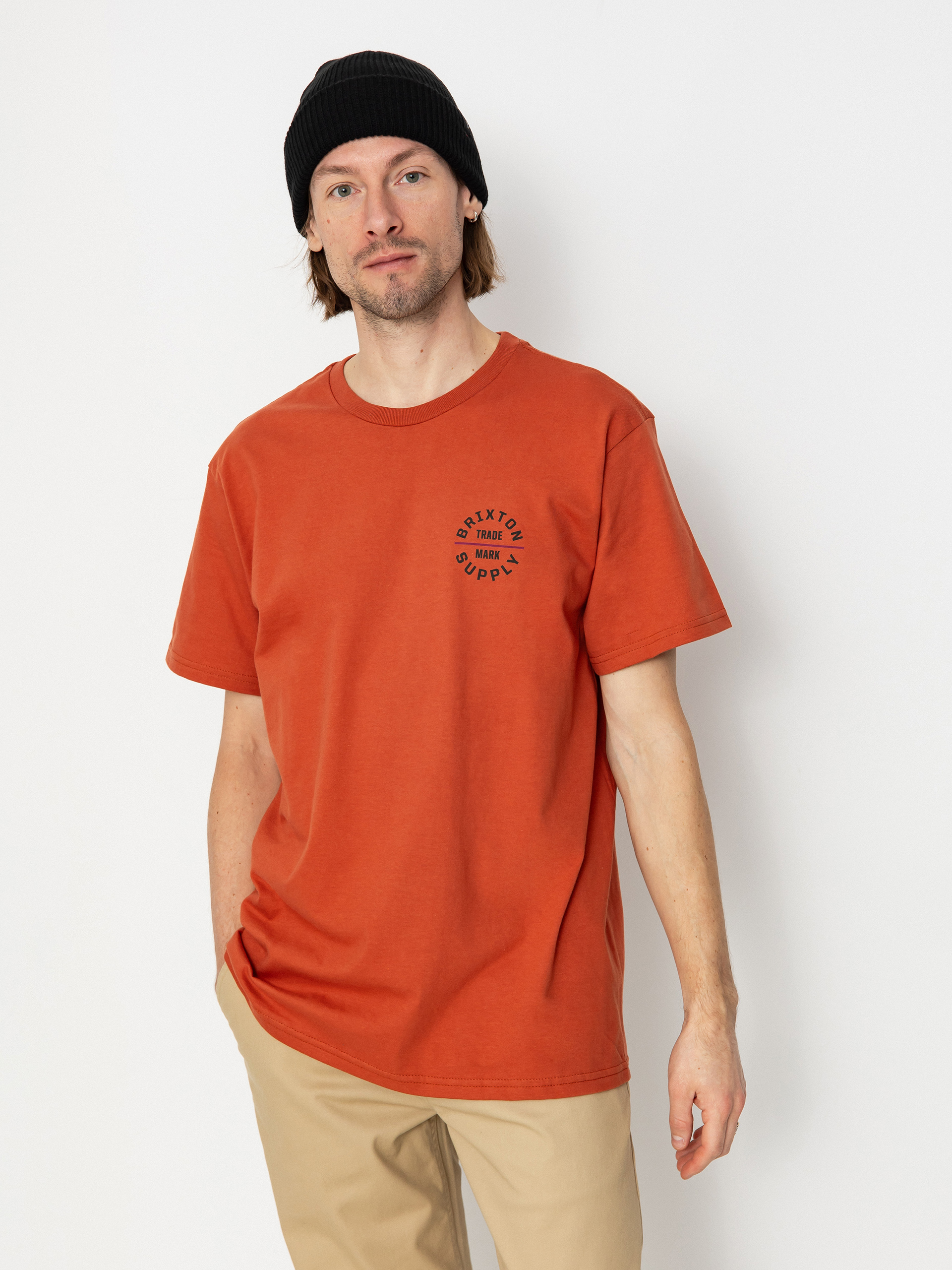 T-shirt Brixton Oath V Stt (terracotta/washed black/cranbe)