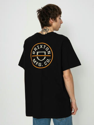 T-shirt Brixton Crest II Stt (black/persimmon orange/sand)