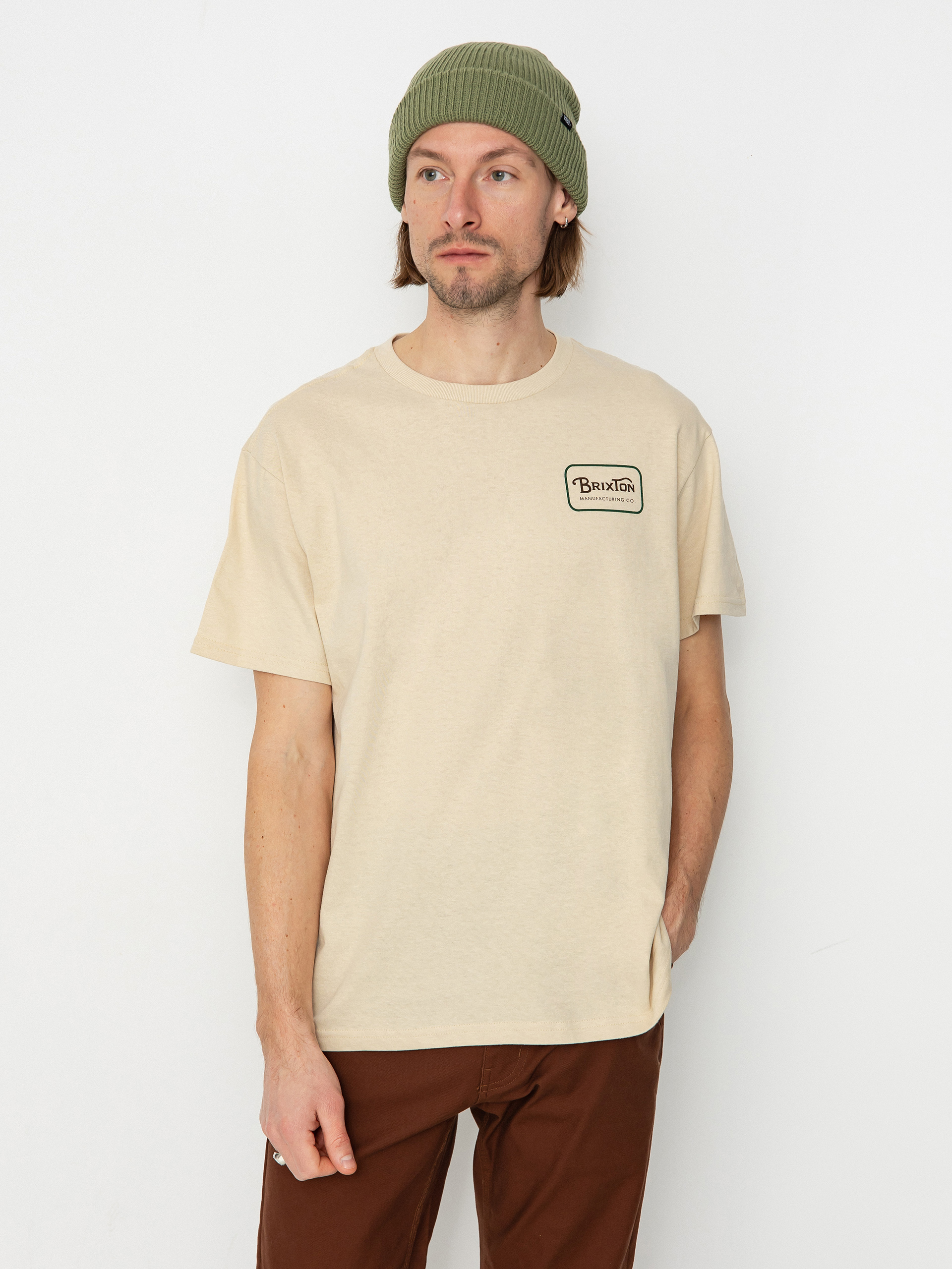 T-shirt Brixton Grade Stt (cream/trekking green/sepia)