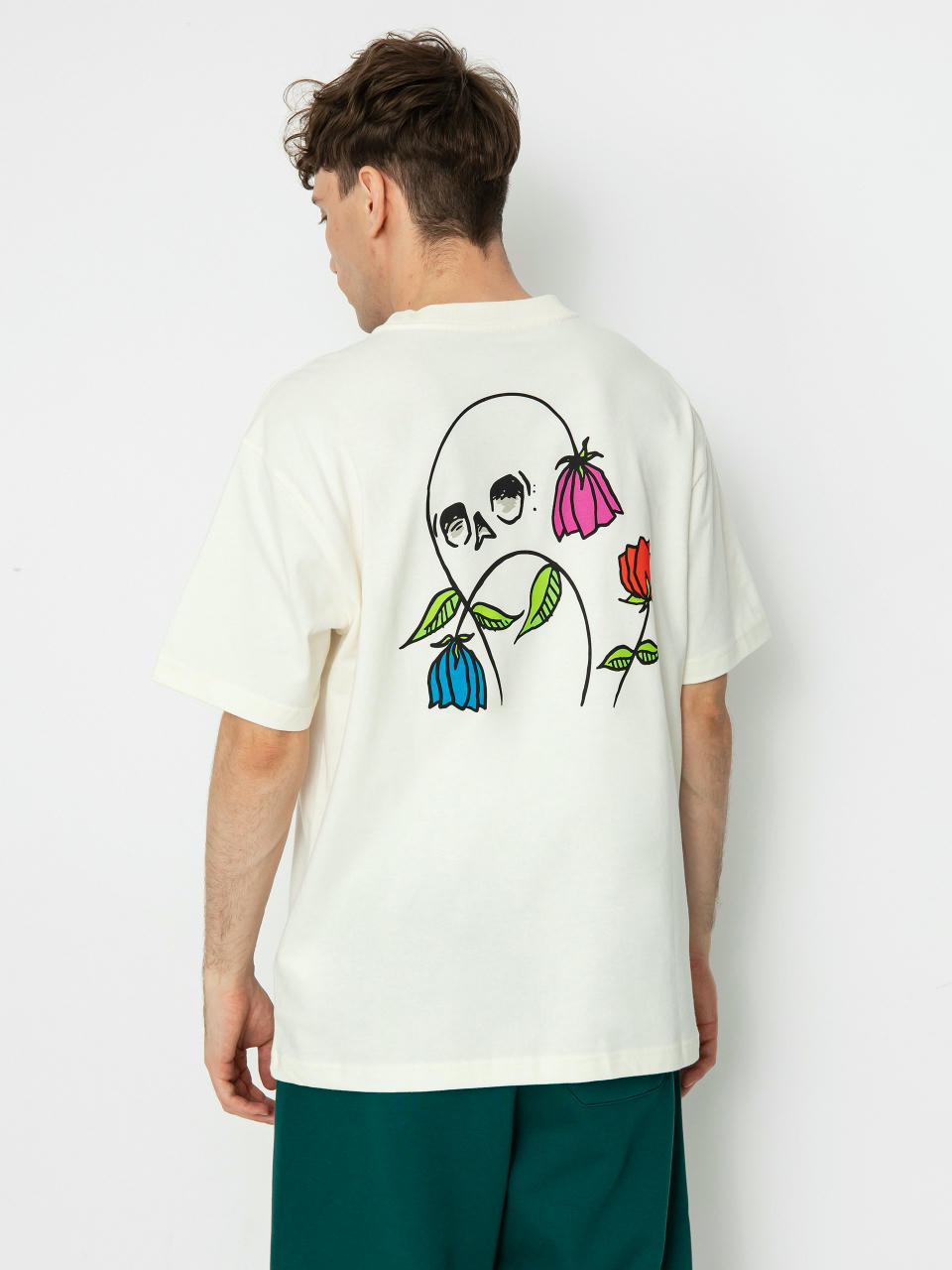 T-shirt RVCA Flower Skull (antique white)