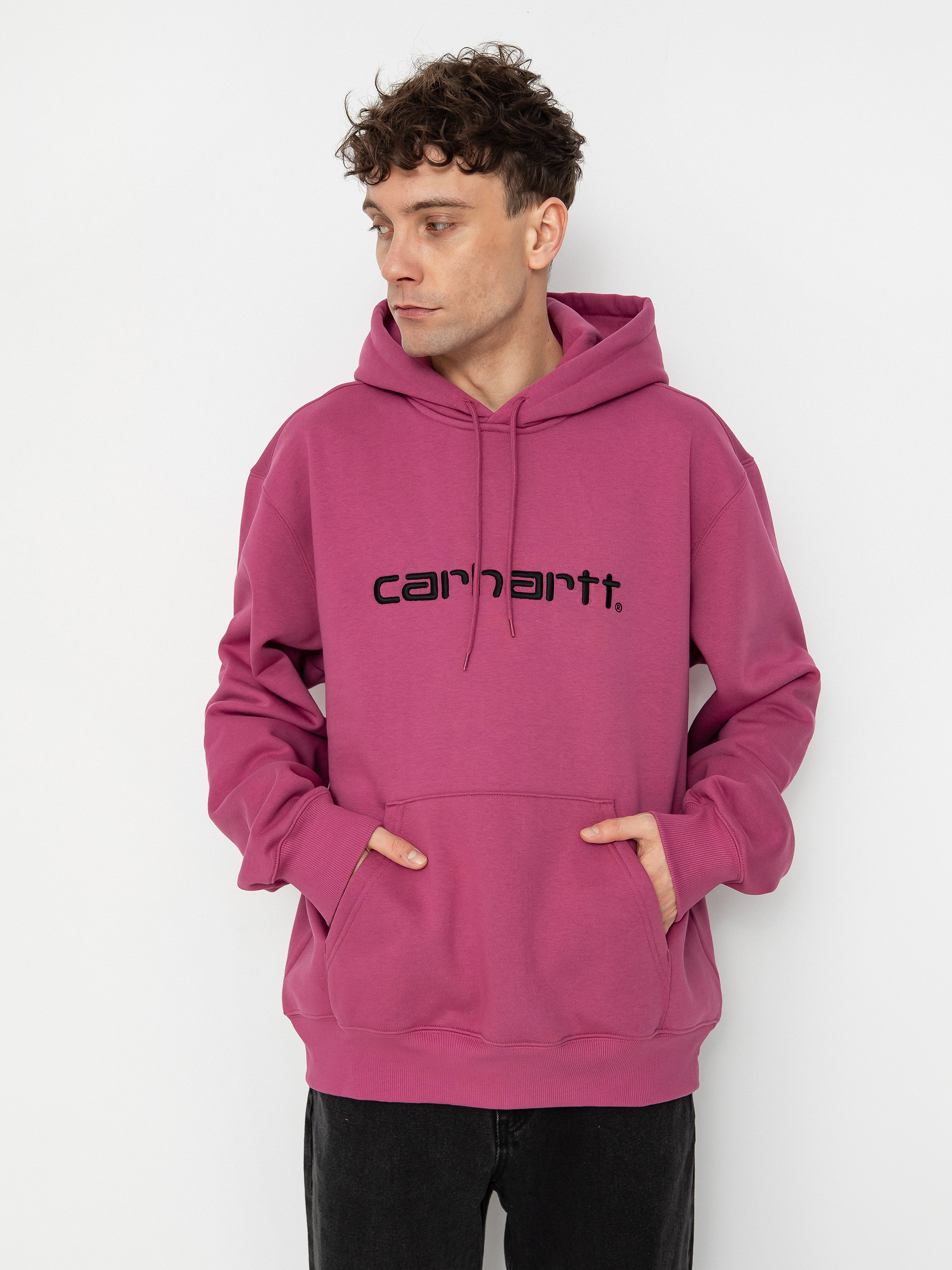 Bluza z kapturem Carhartt WIP Carhartt HD (magenta/black)