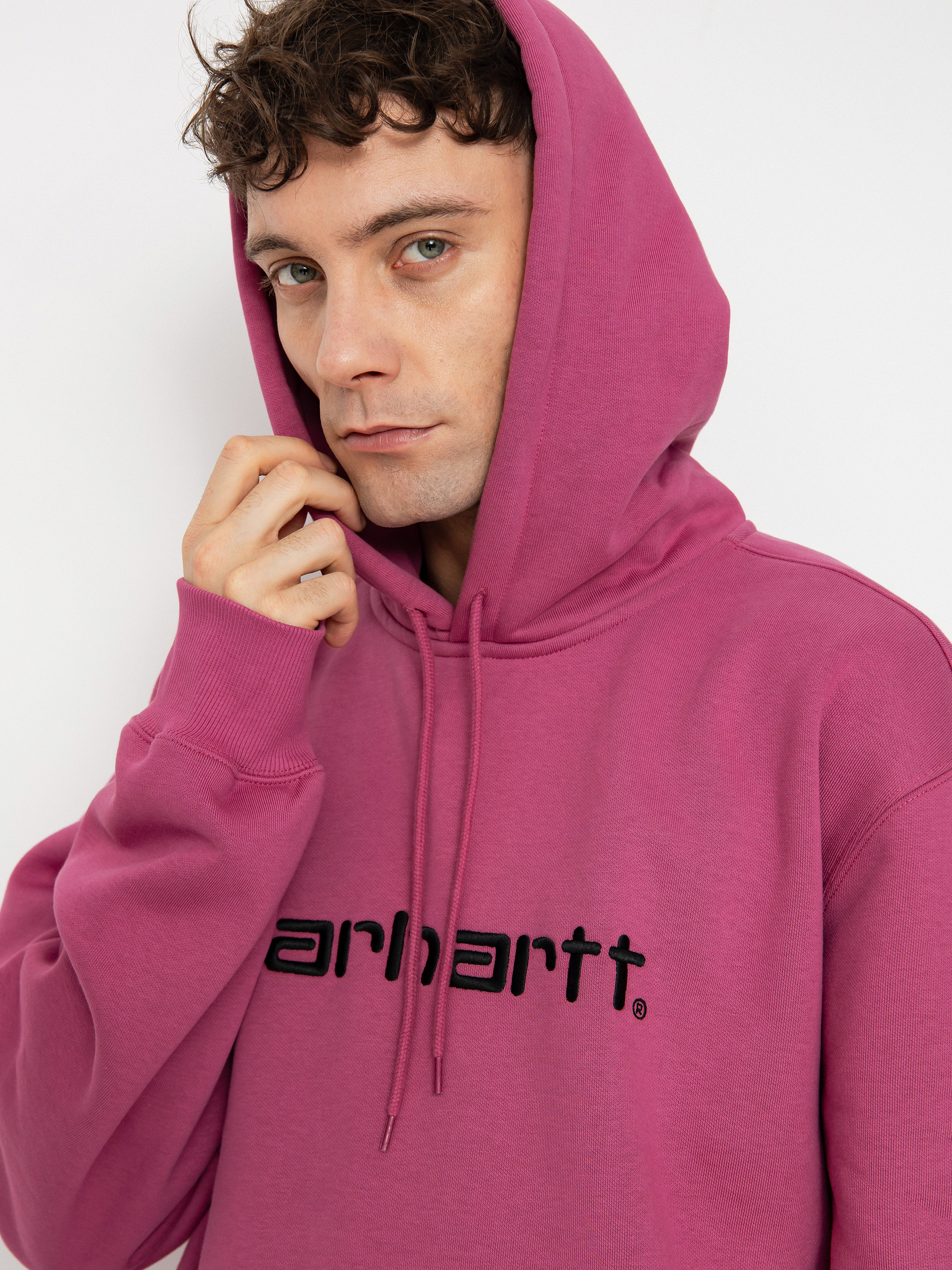 Bluza z kapturem Carhartt WIP Carhartt HD (magenta/black)