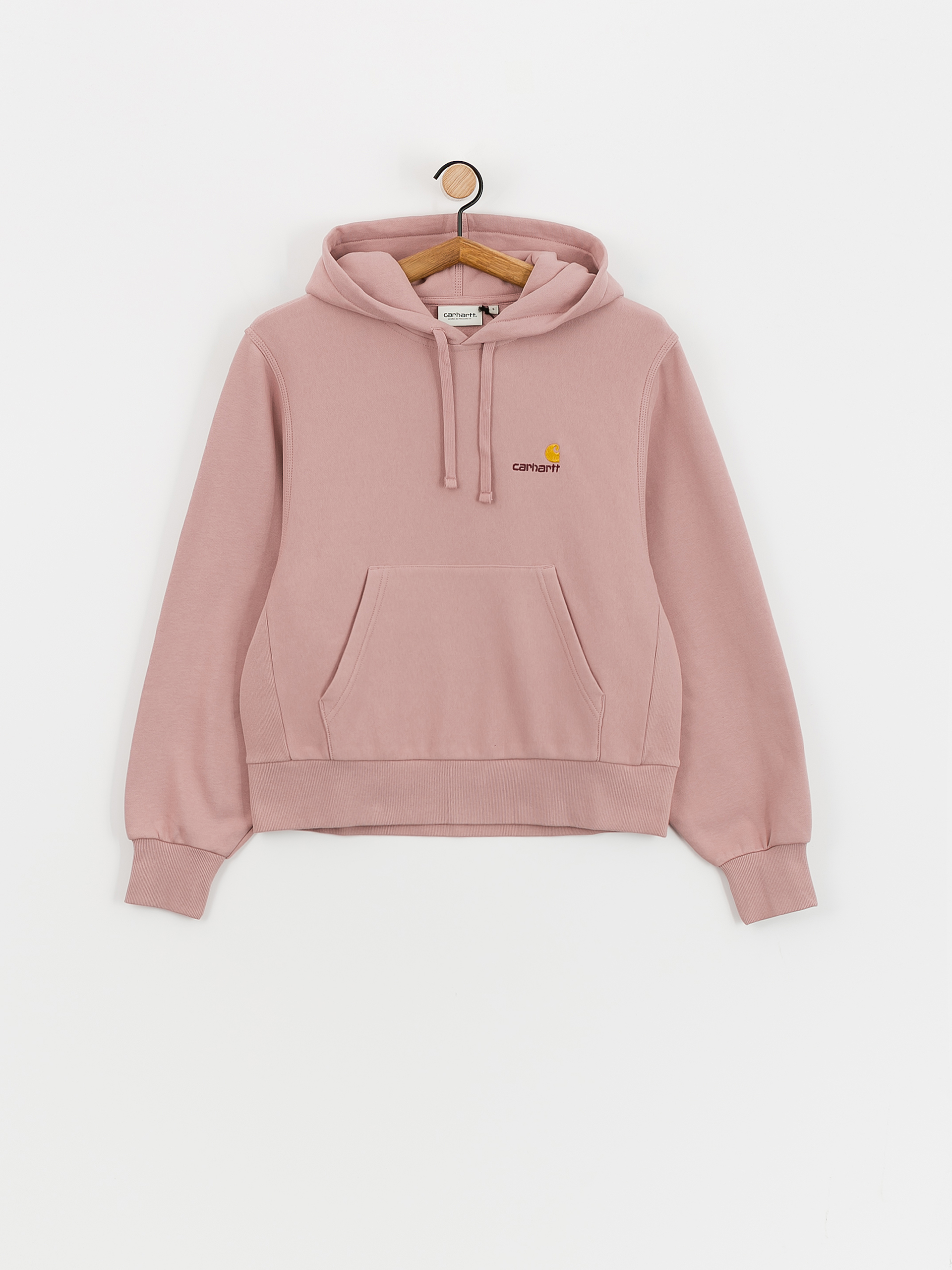 Bluza z kapturem Carhartt WIP American Script HD Wmn (glassy pink)