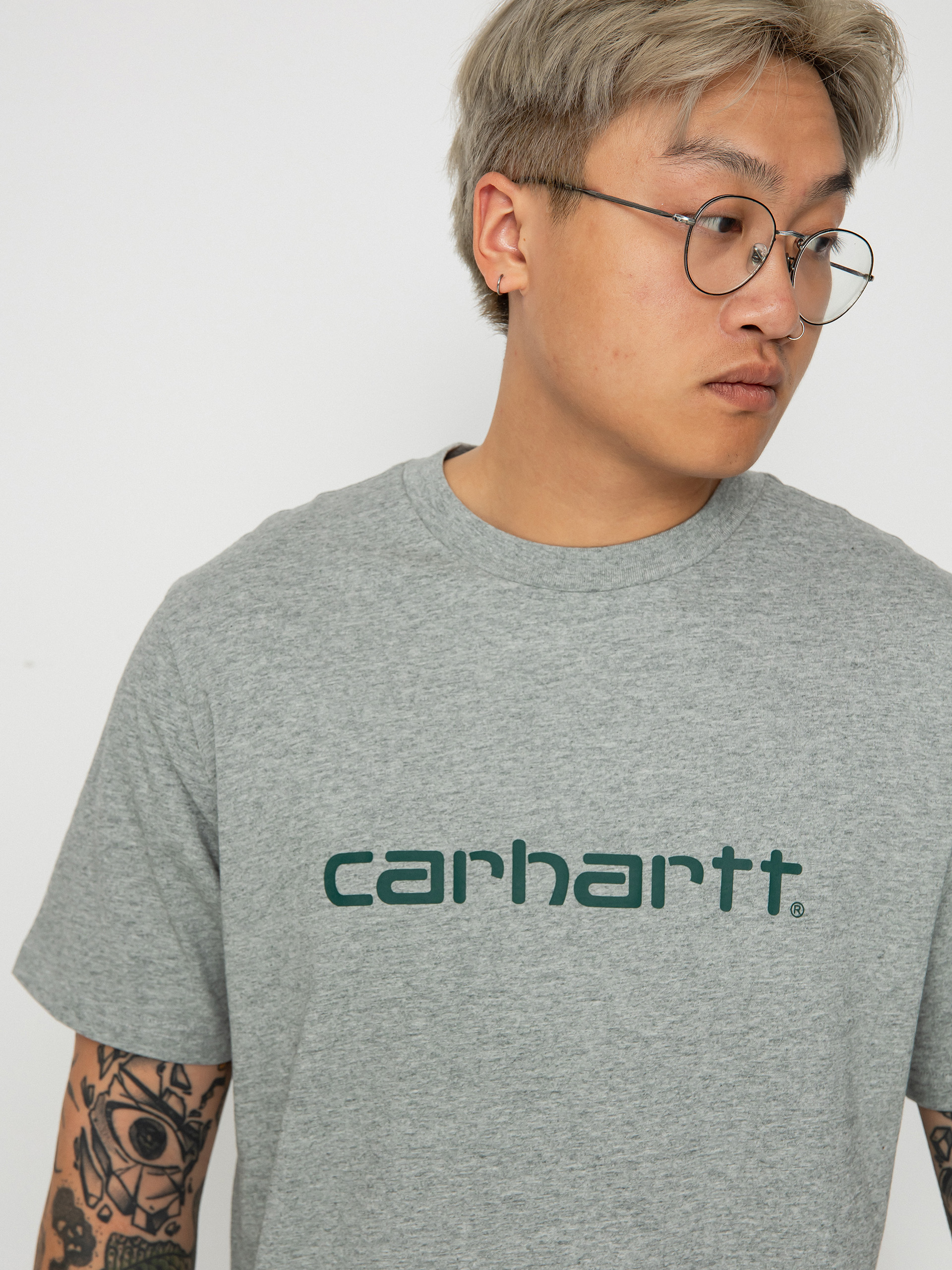 T-shirt Carhartt WIP Script (grey heather/chervil)