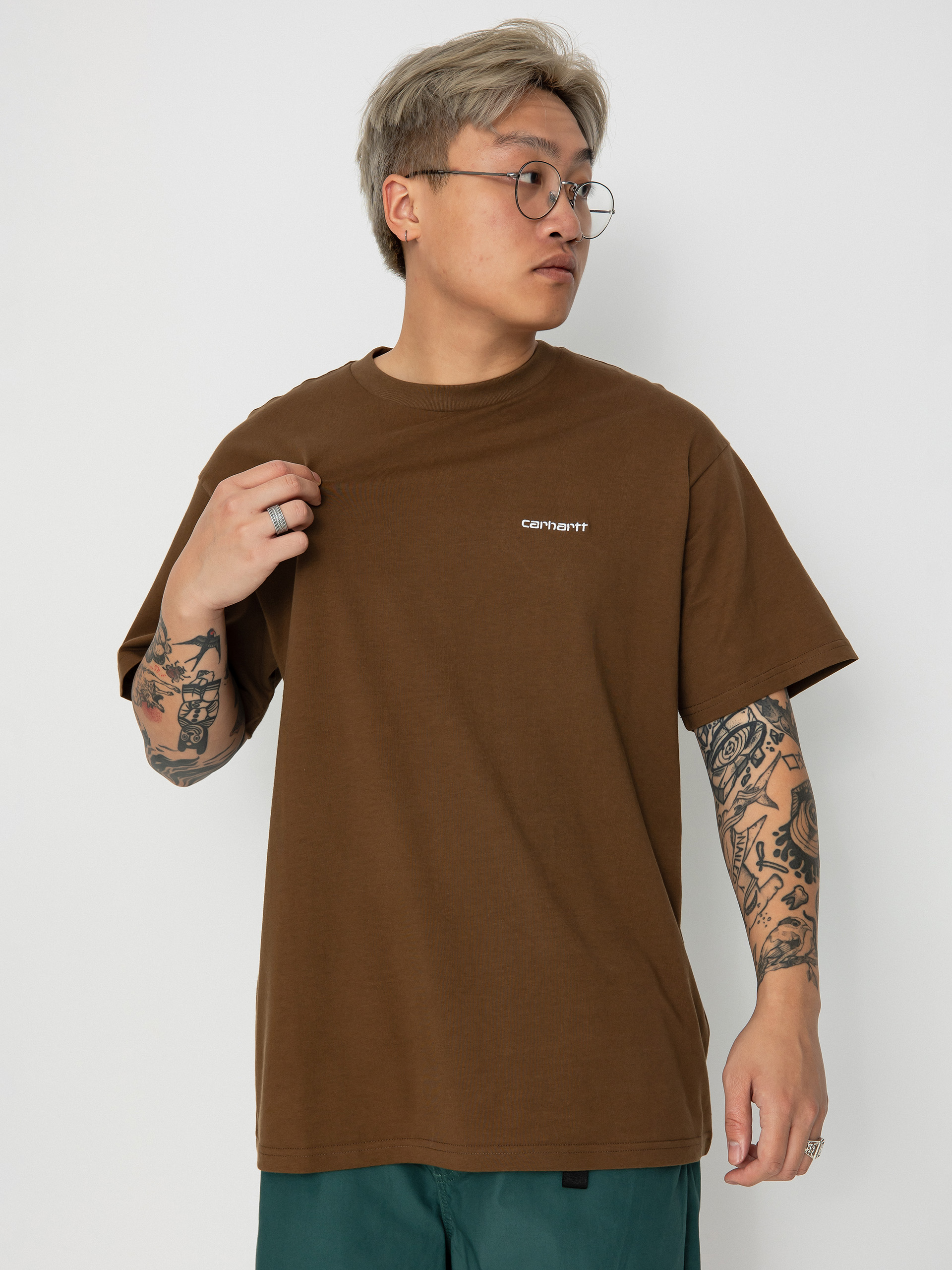 T-shirt Carhartt WIP Script Embroidery (lumber/white)