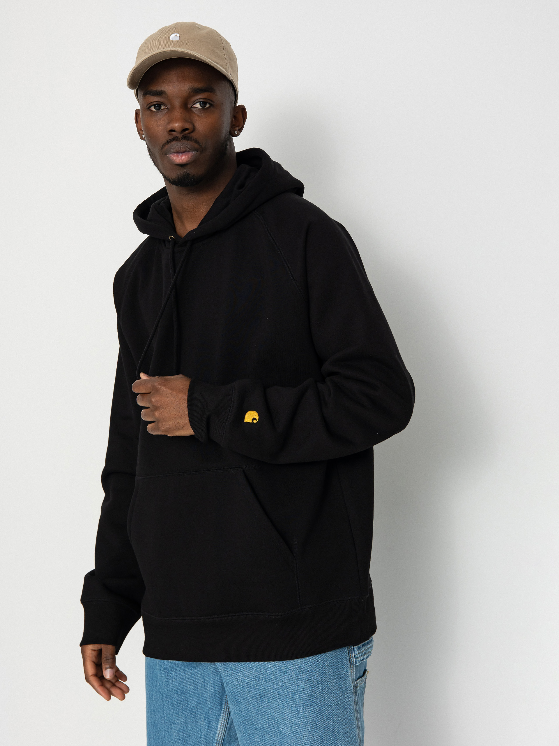 Bluza z kapturem Carhartt WIP Chase HD (black/gold)