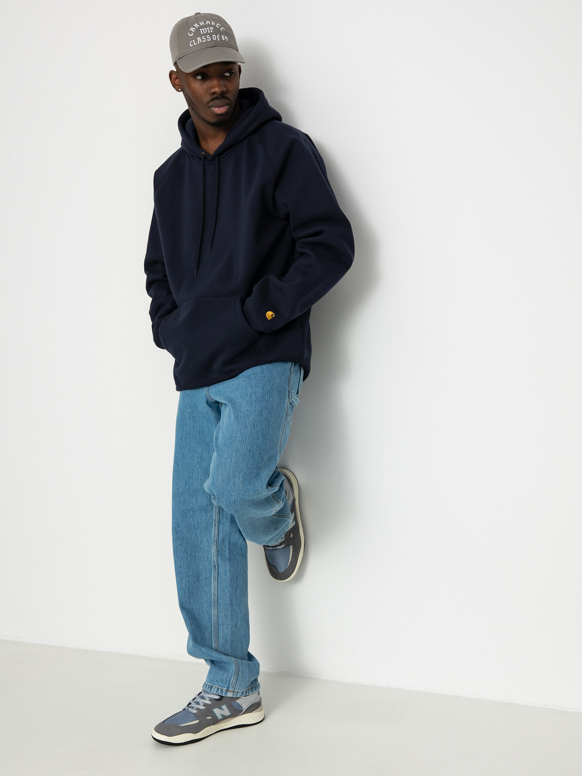 Bluza z kapturem Carhartt WIP Chase HD (dark navy/gold)