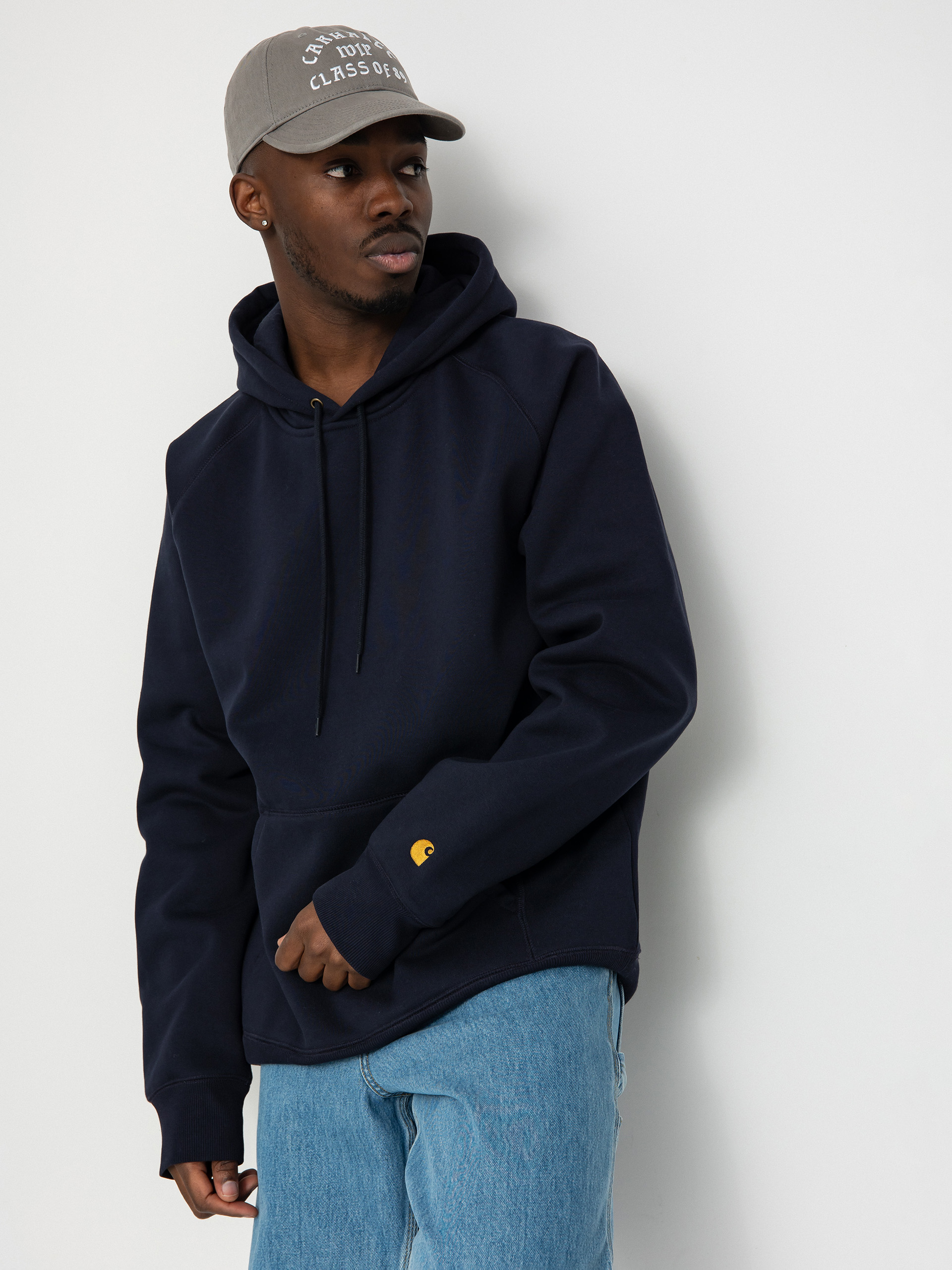 Bluza z kapturem Carhartt WIP Chase HD (dark navy/gold)