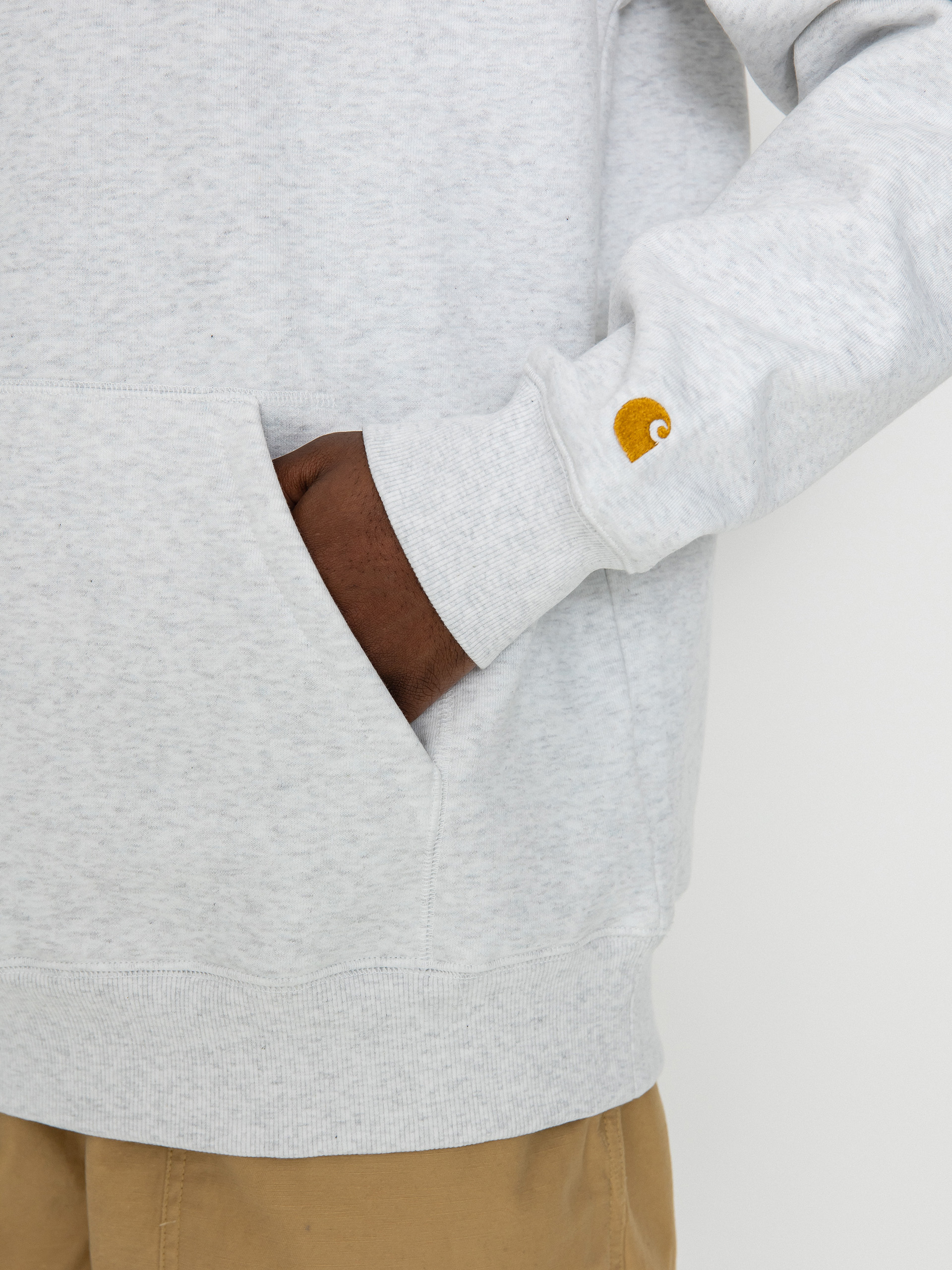 Bluza z kapturem Carhartt WIP Chase HD (ash heather/gold)