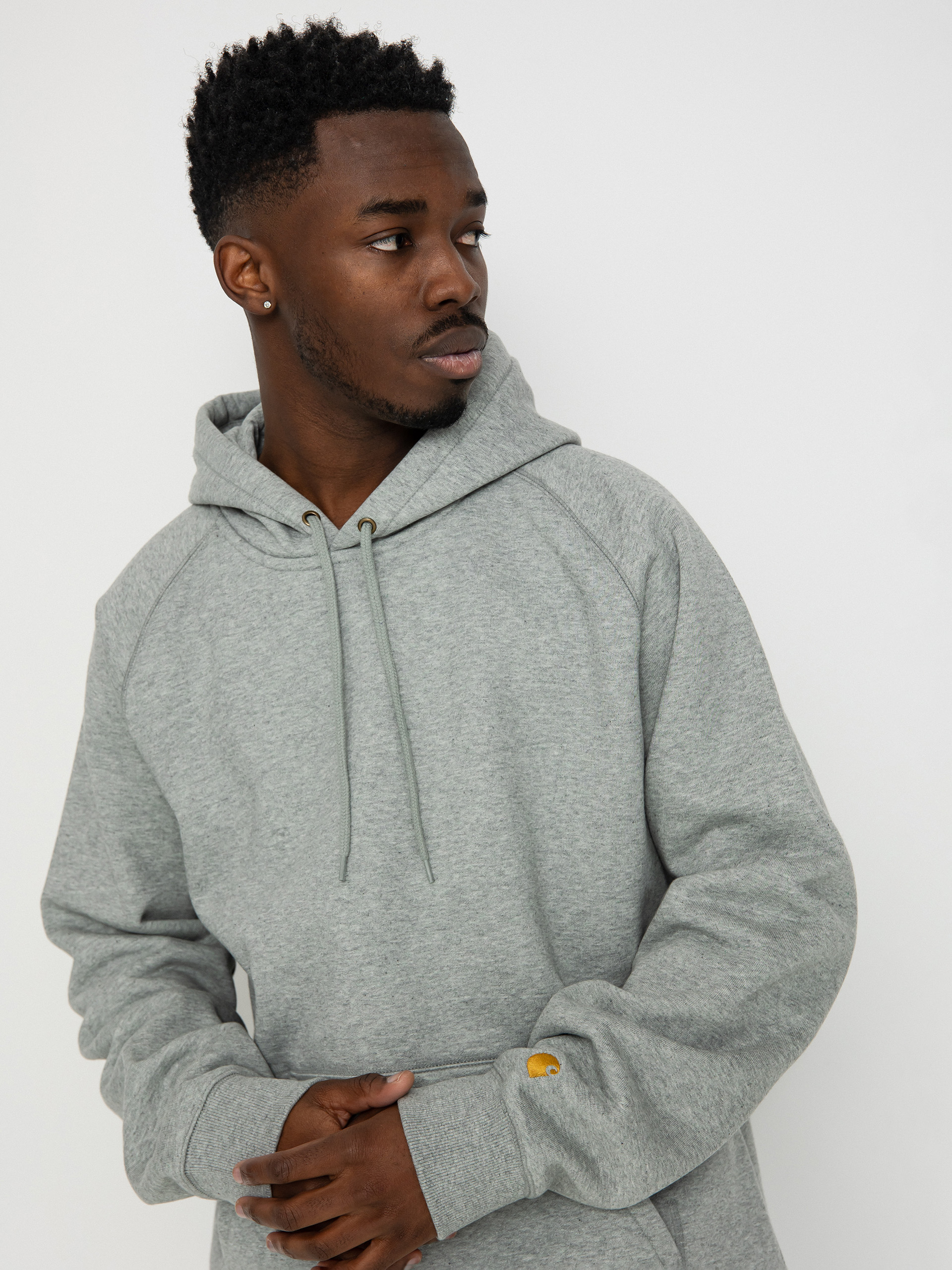 Bluza z kapturem Carhartt WIP Chase HD (grey heather/gold)