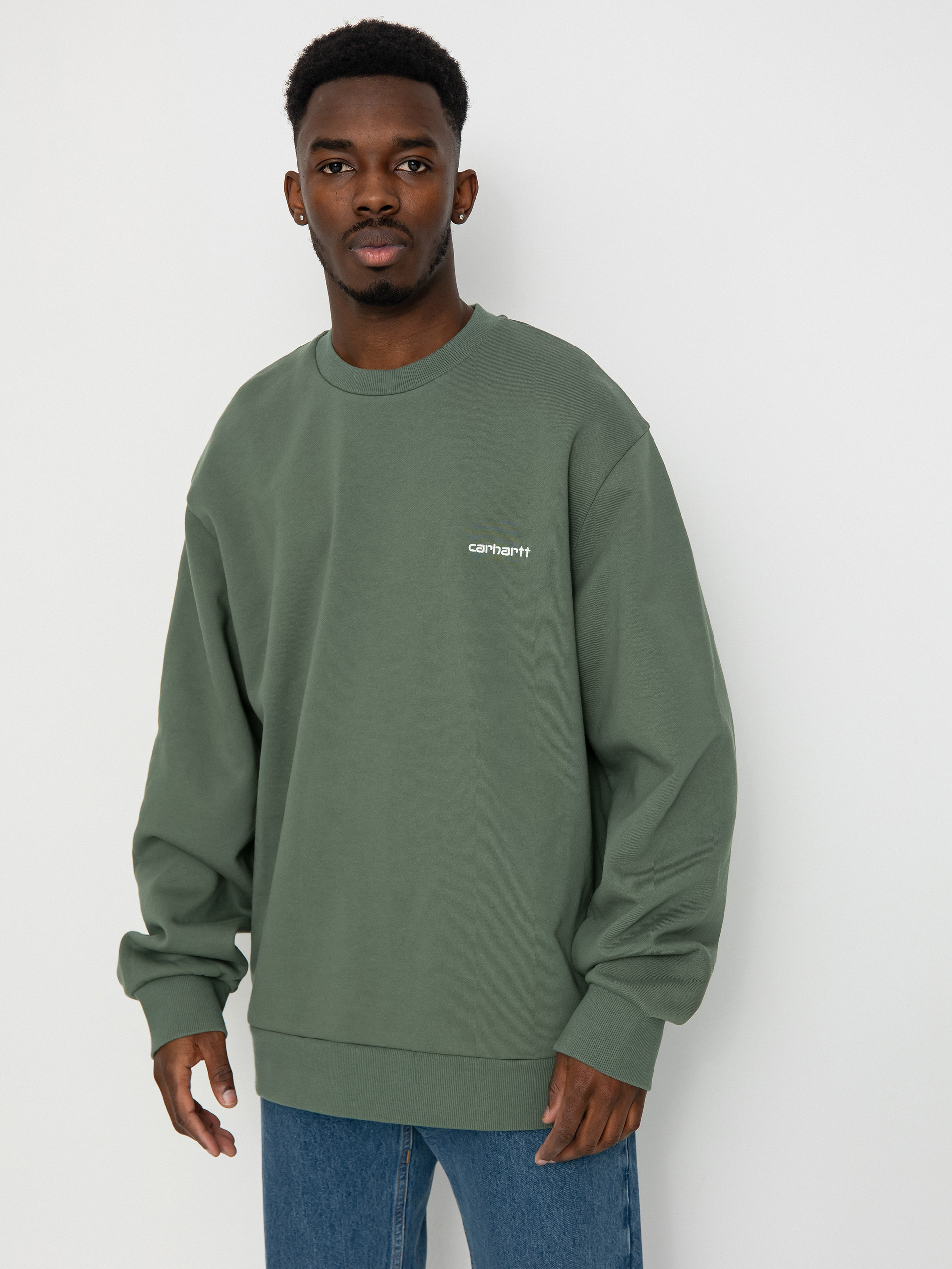 Bluza Carhartt WIP Script Embroidery (park/white)