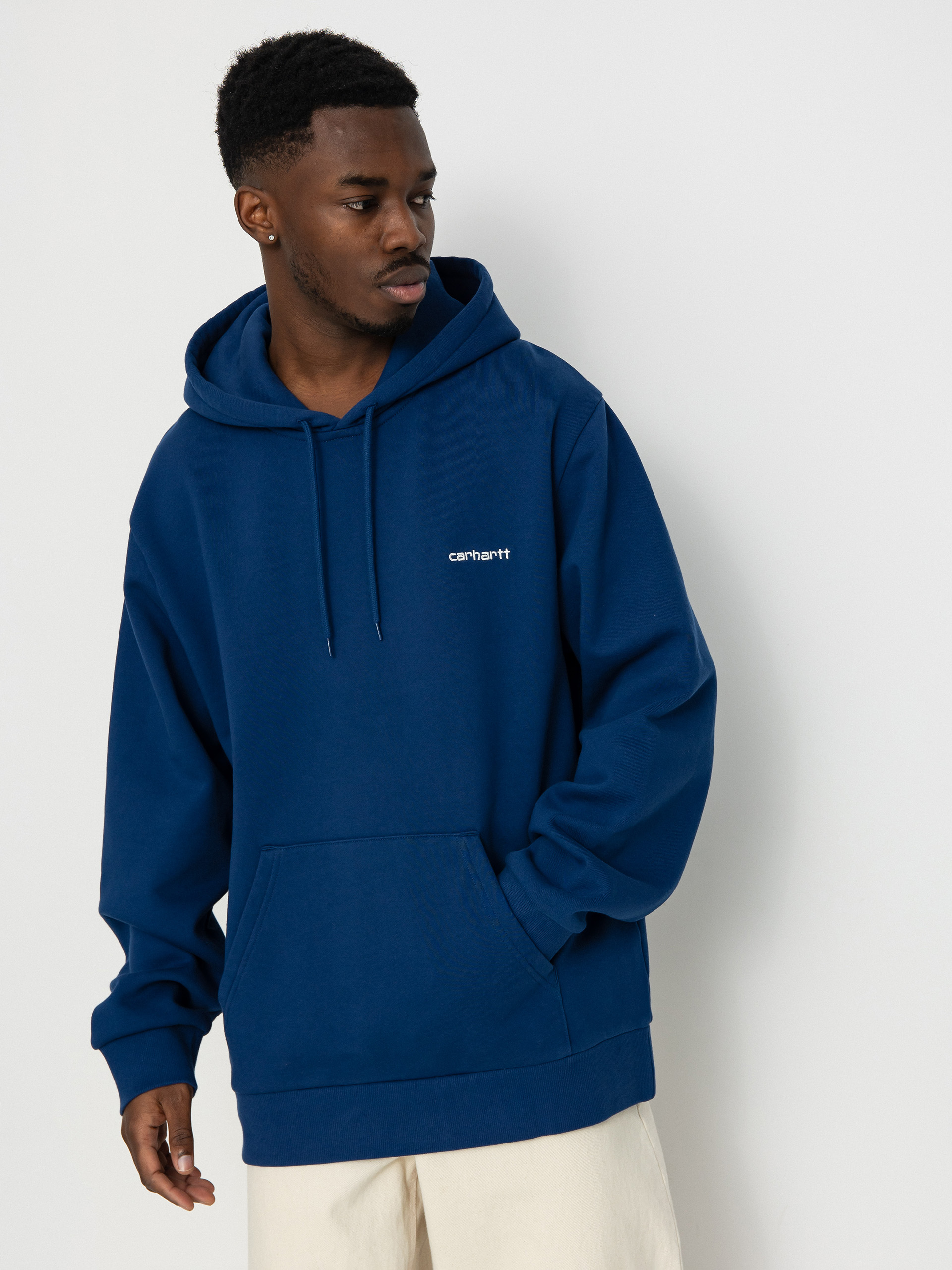 Bluza z kapturem Carhartt WIP Script Embroidery HD (elder/white)
