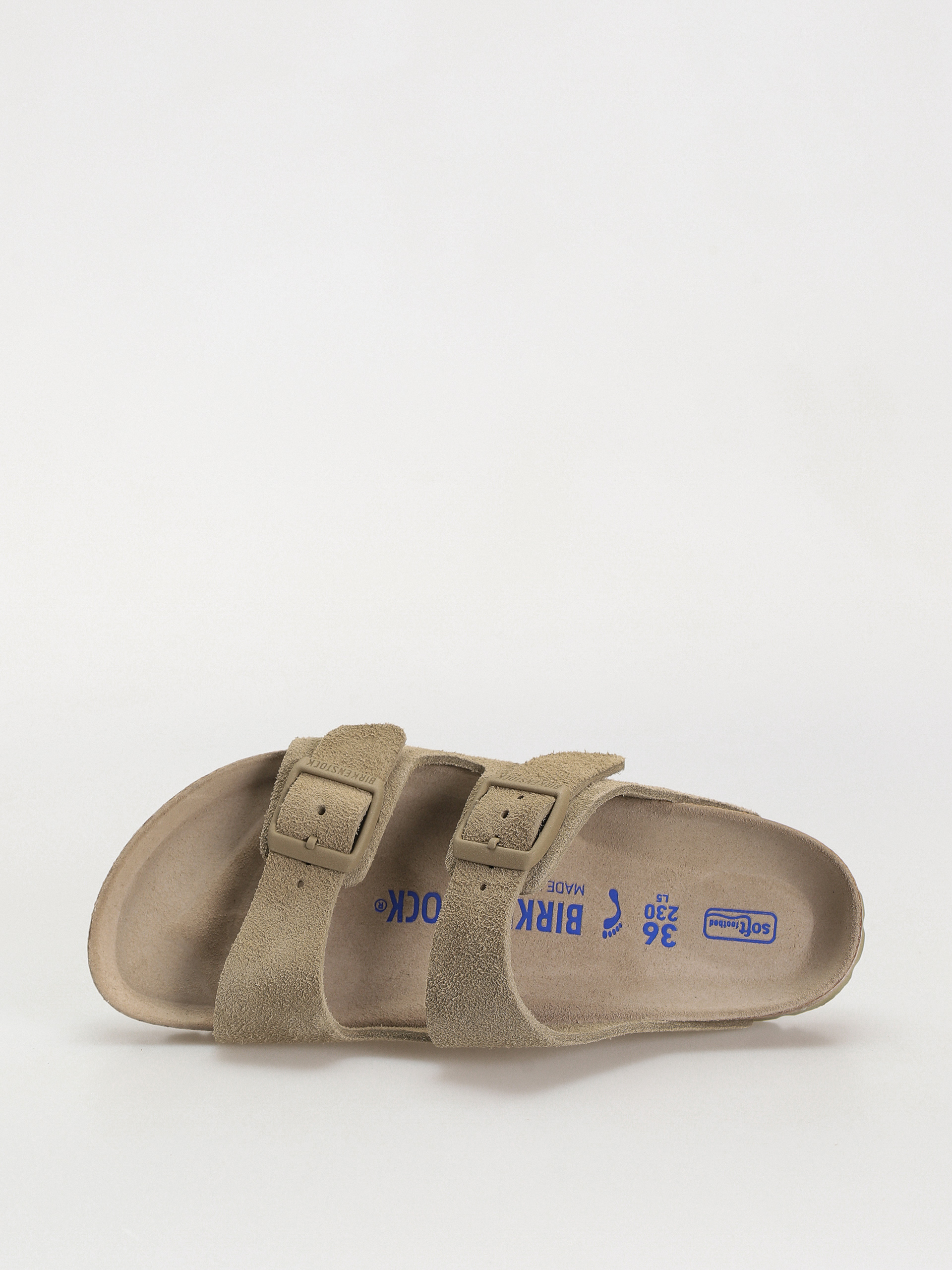 Klapki Birkenstock Arizona Suede Leather Narrow Wmn (faded khaki)