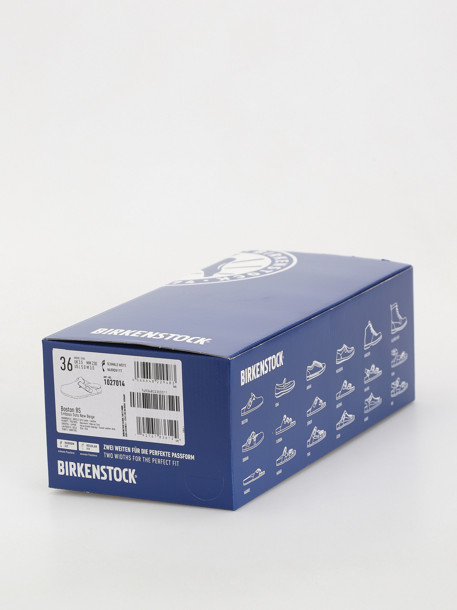 Klapki Birkenstock Boston Suede Embossed Narrow Wmn (emboss dots new beige)