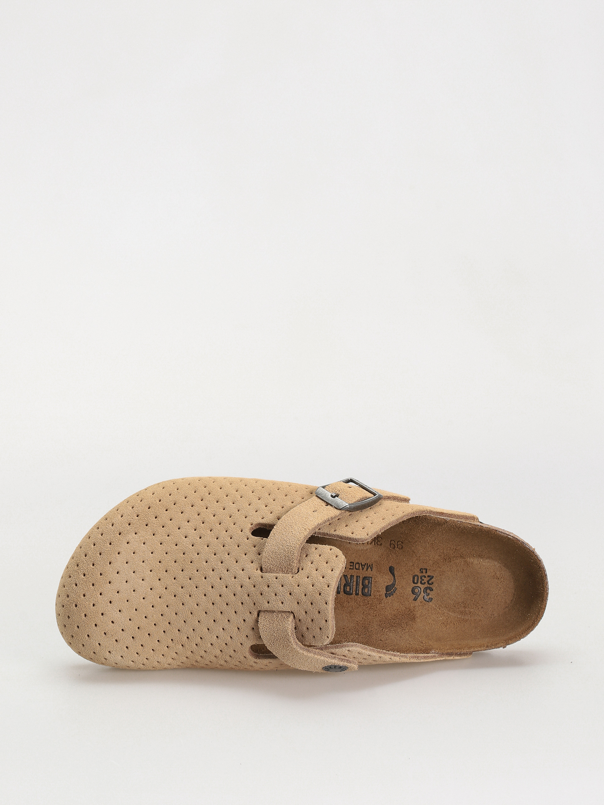 Klapki Birkenstock Boston Suede Embossed Narrow Wmn (emboss dots new beige)