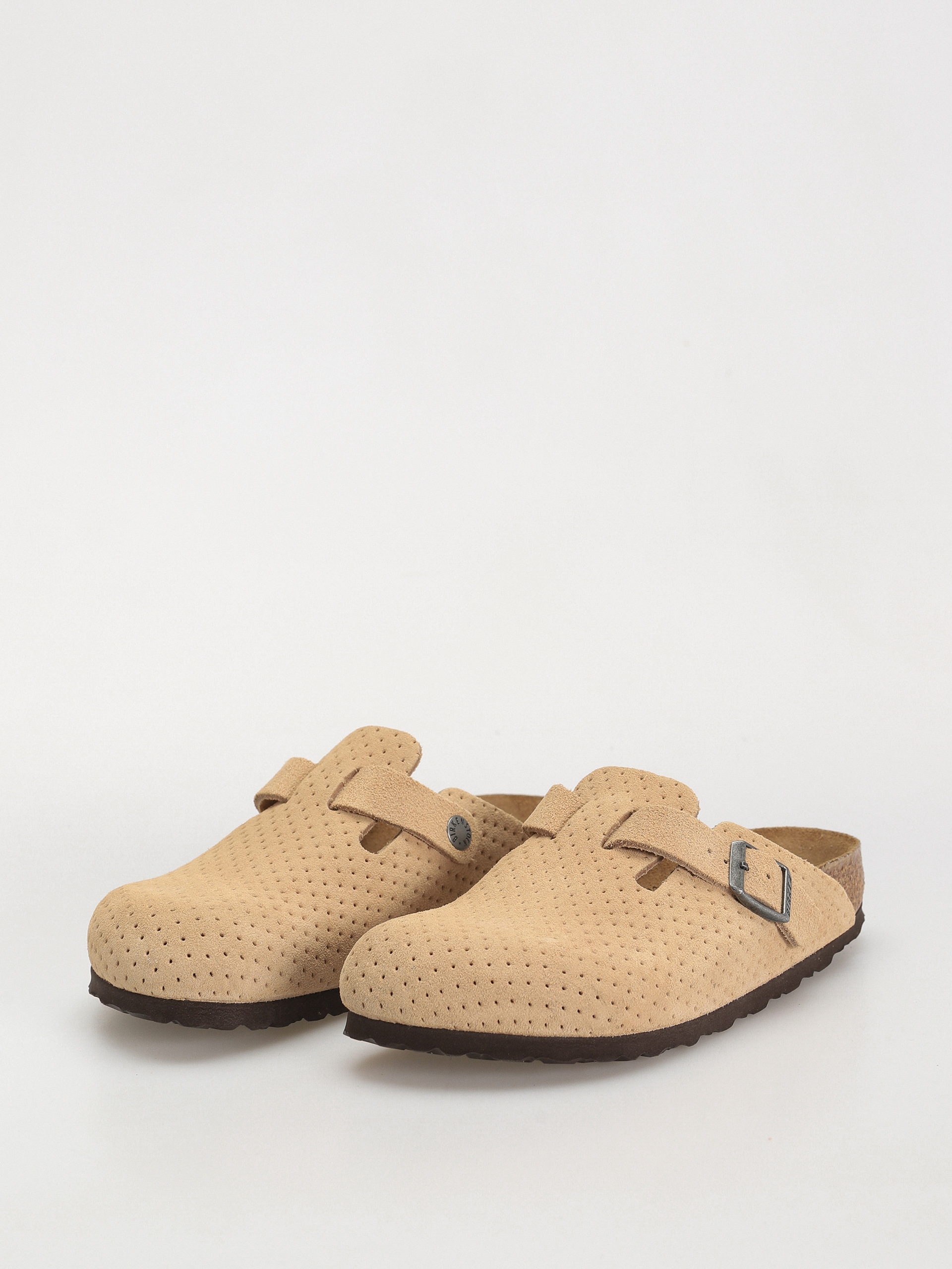 Klapki Birkenstock Boston Suede Embossed Narrow Wmn (emboss dots new beige)