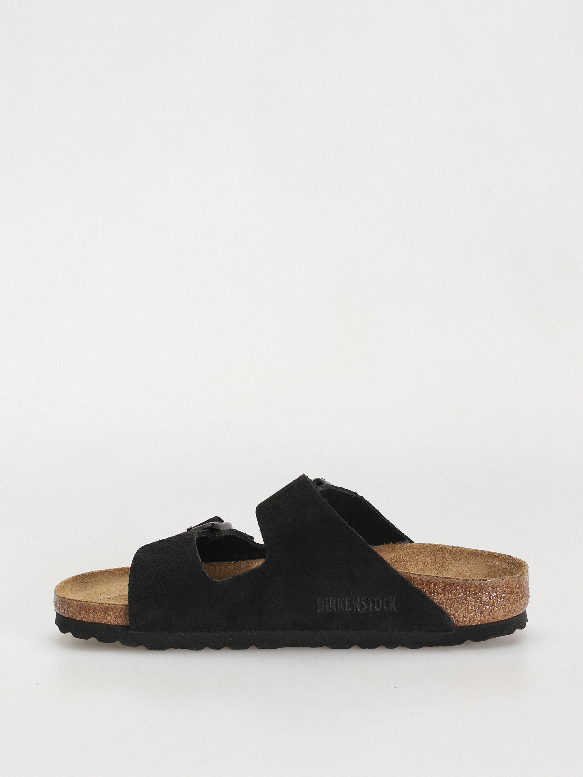 Klapki Birkenstock Arizona Suede Leather Narrow Wmn (black)