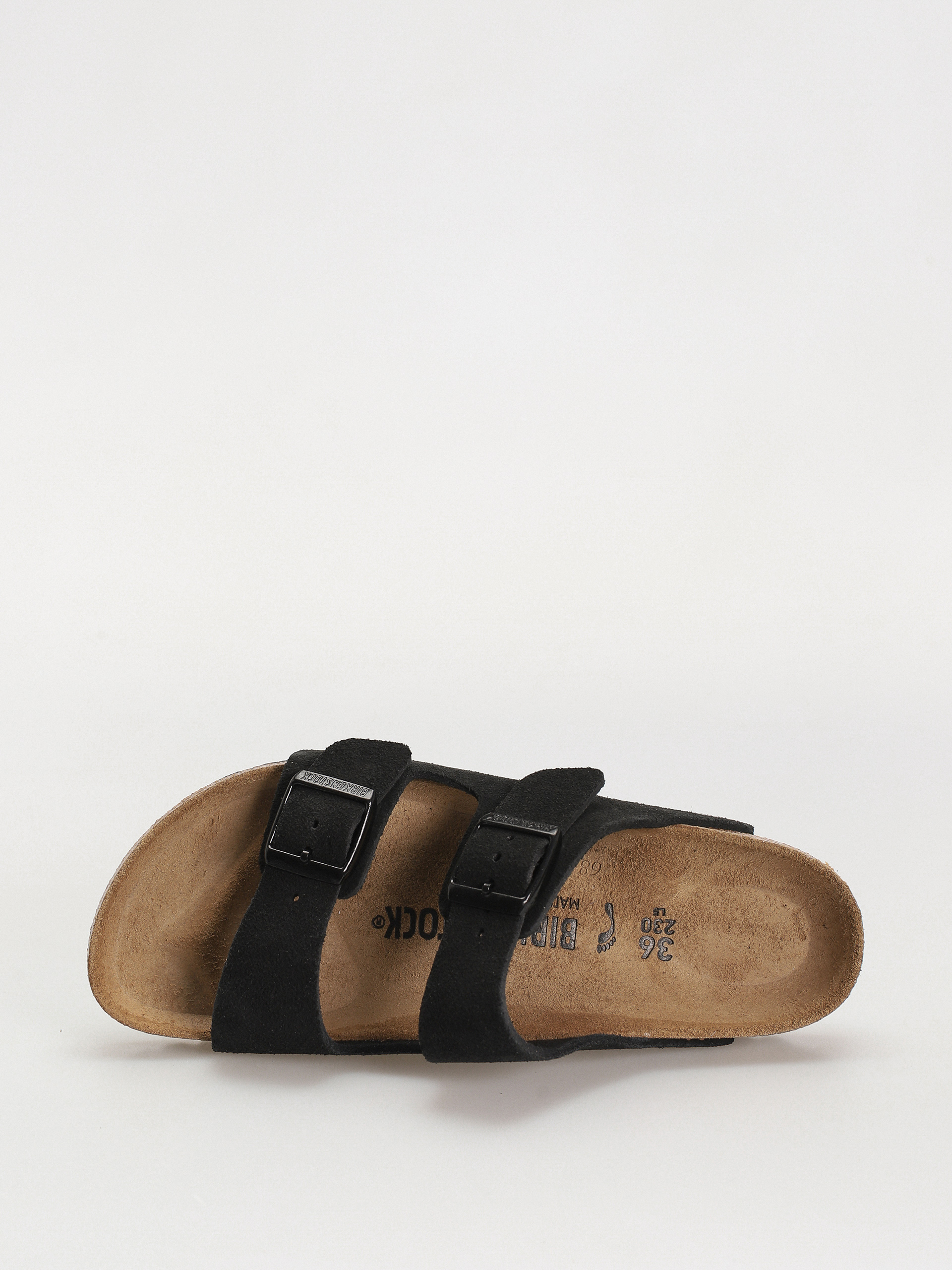 Klapki Birkenstock Arizona Suede Leather Narrow Wmn (black)