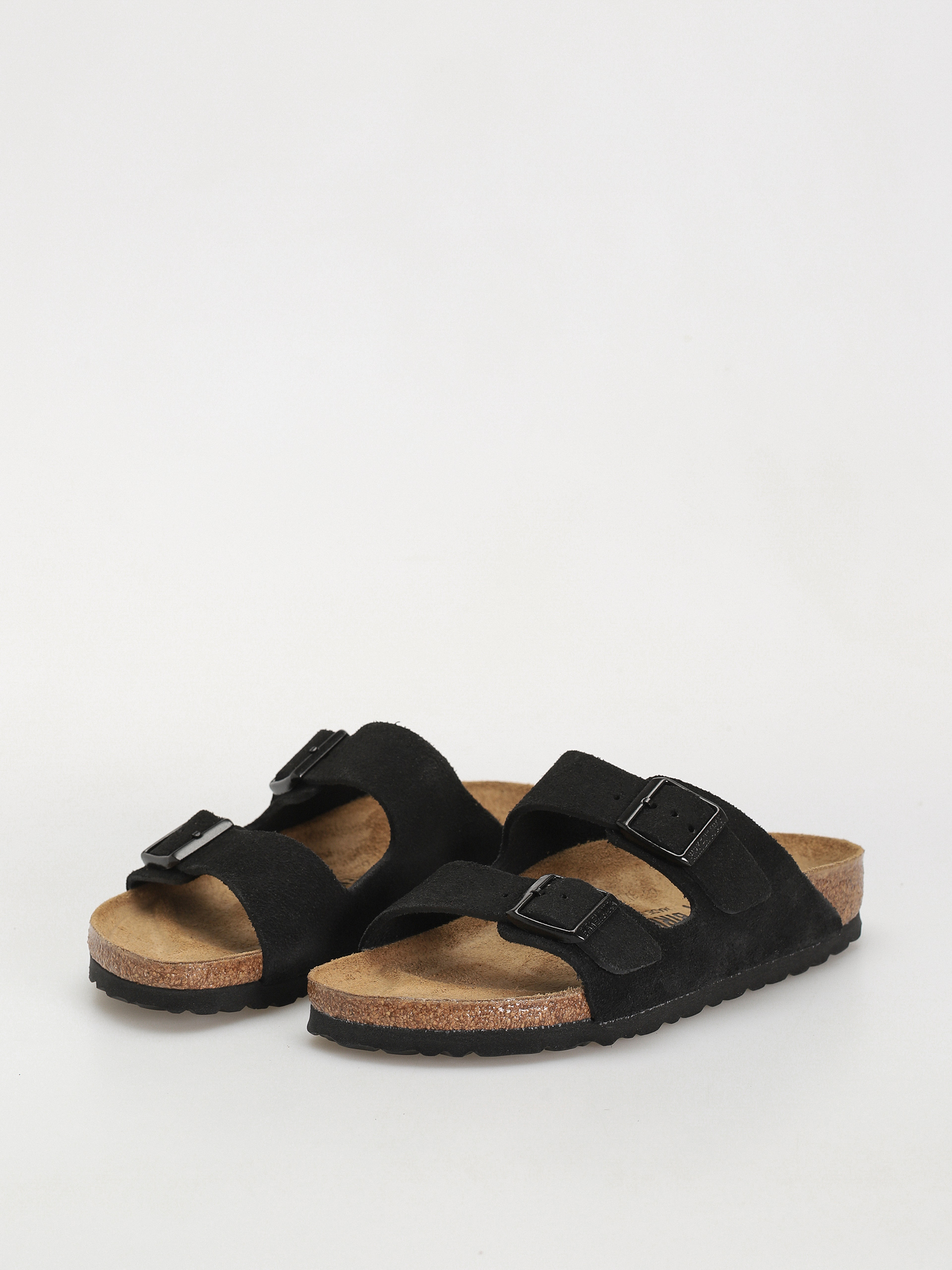 Klapki Birkenstock Arizona Suede Leather Narrow Wmn (black)