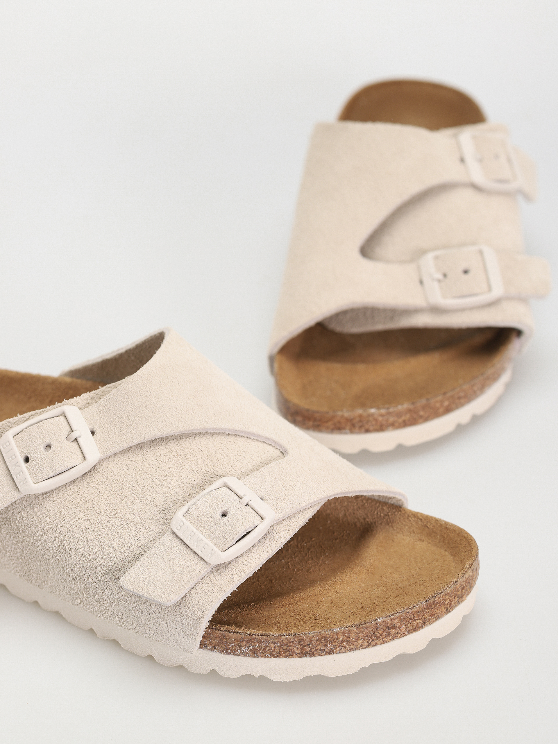 Klapki Birkenstock Zurich Suede Leather Narrow Wmn (antique white)