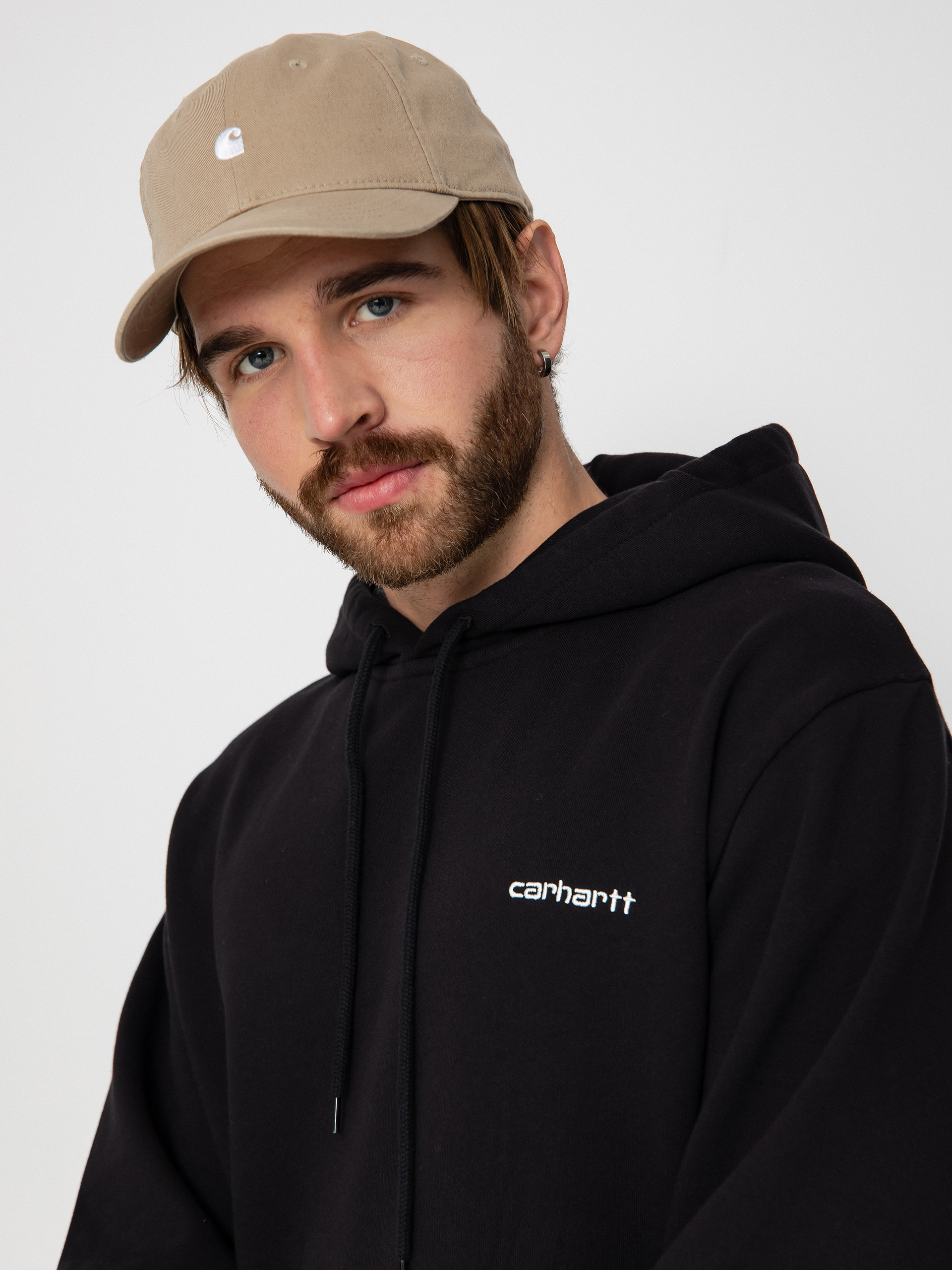 Bluza z kapturem Carhartt WIP Script Embroidery HD (black/white)