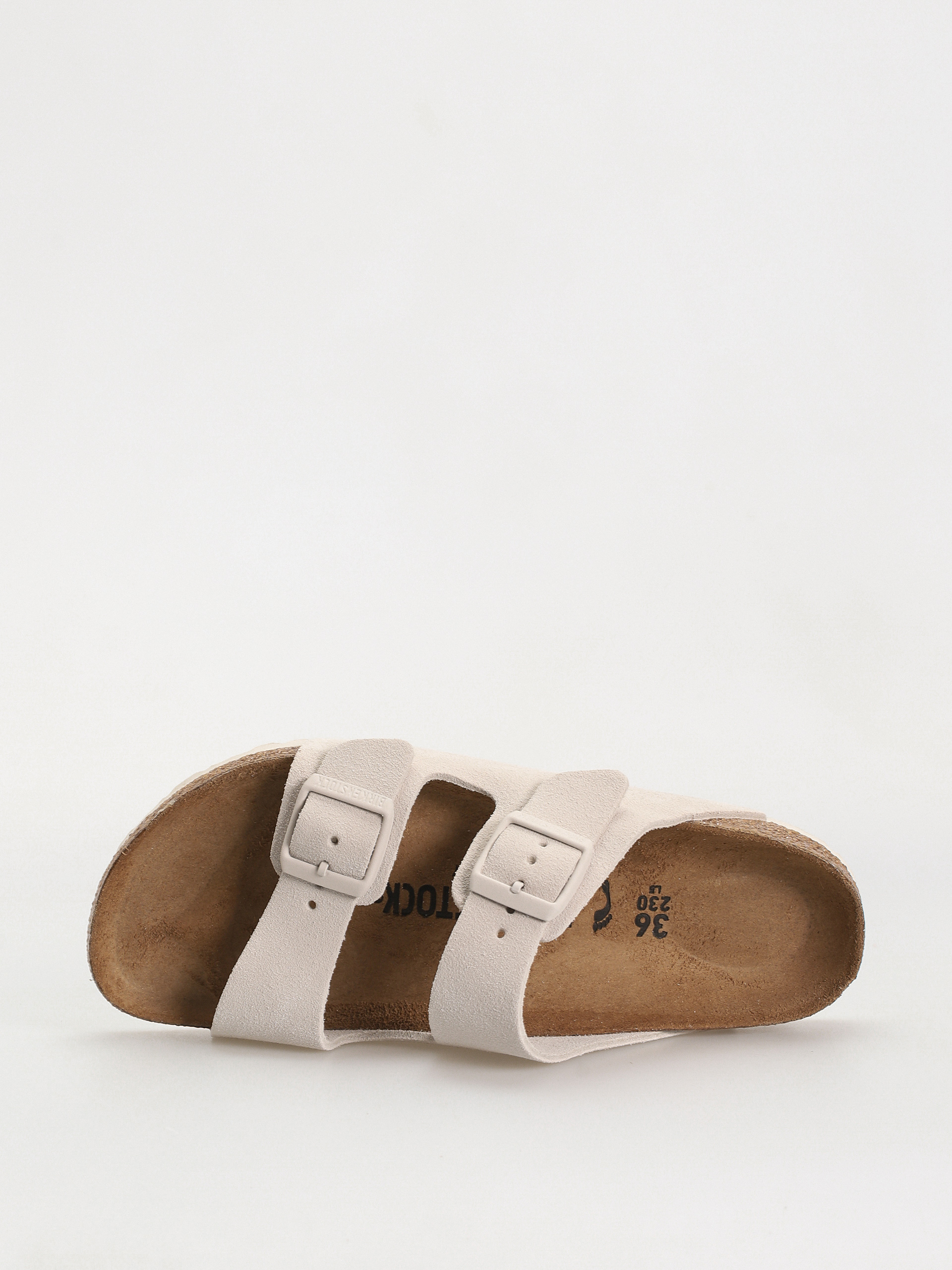 Klapki Birkenstock Arizona Suede Leather Narrow Wmn (antique white)