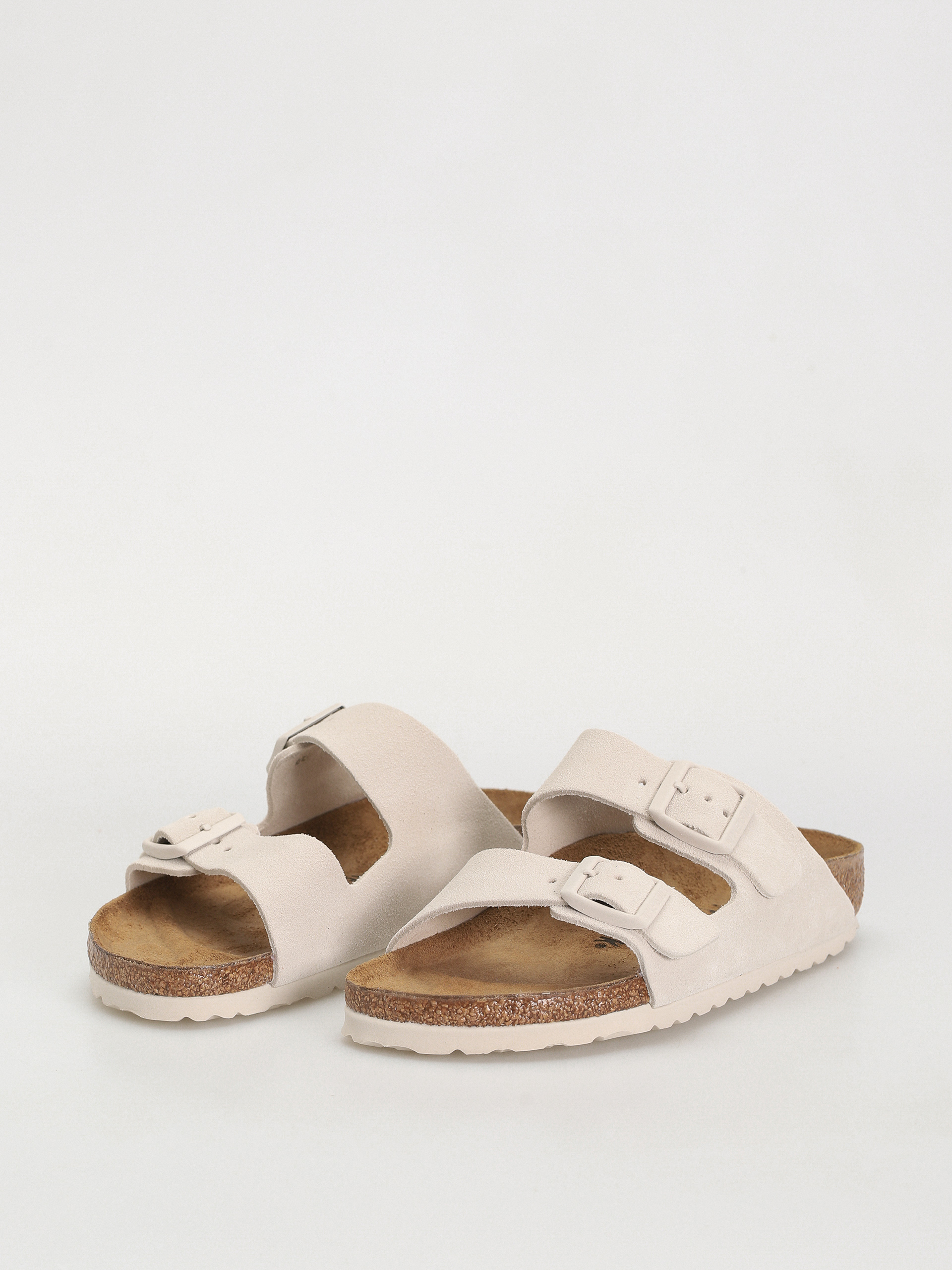 Klapki Birkenstock Arizona Suede Leather Narrow Wmn (antique white)