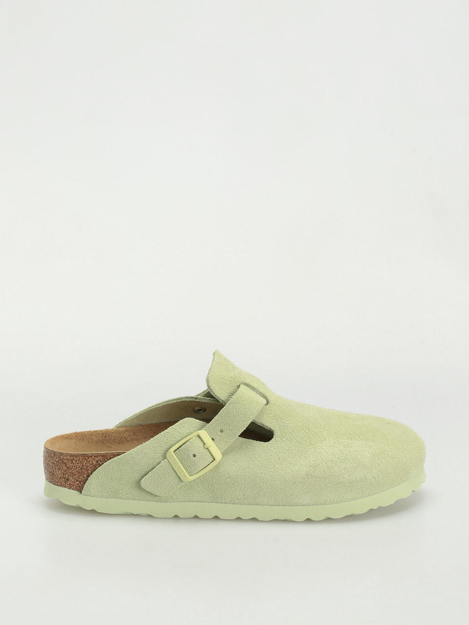 Klapki Birkenstock Boston Suede Leather Narrow Wmn (faded lime)