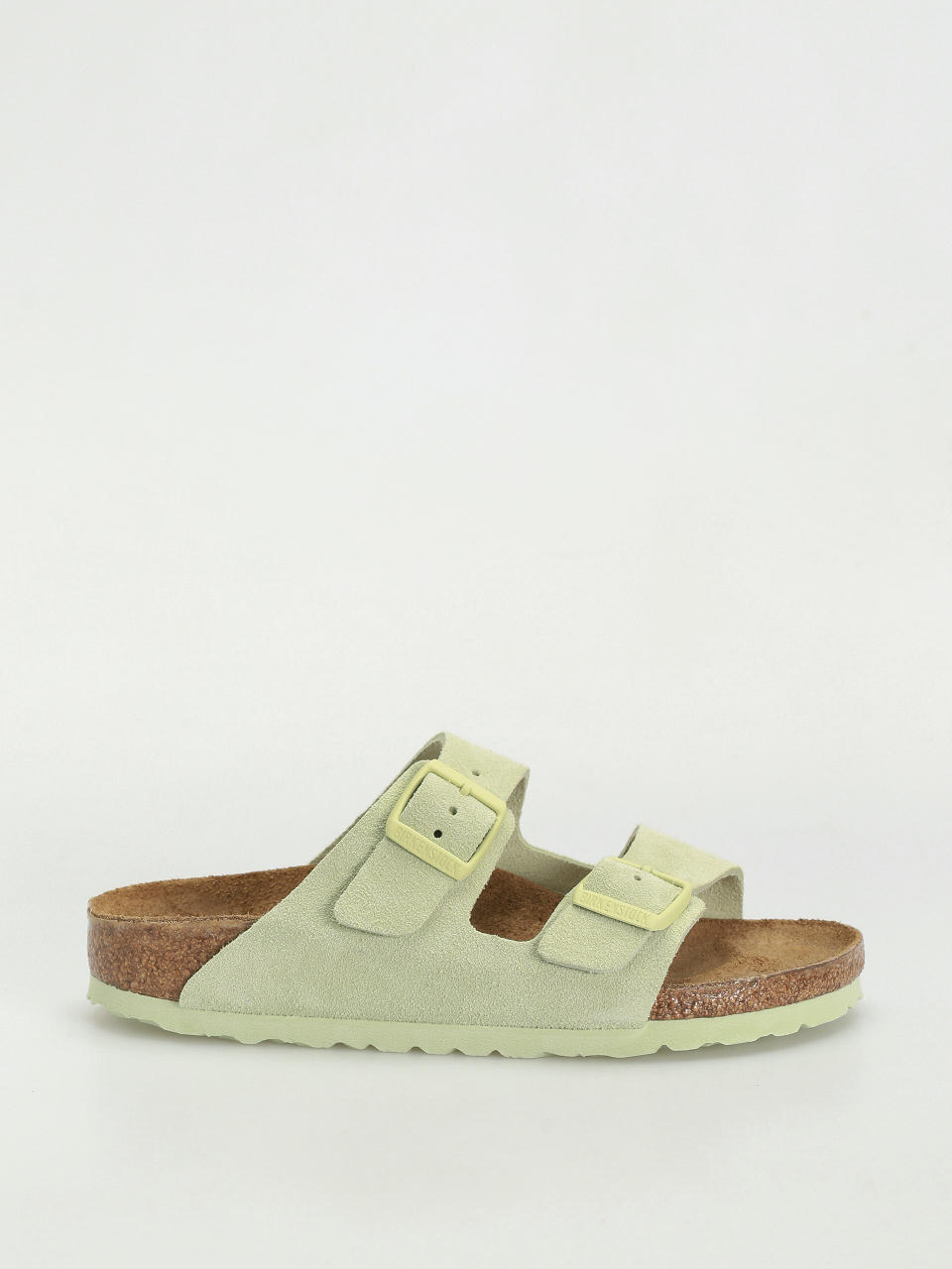 Klapki Birkenstock Arizona Suede Leather Narrow Wmn (faded lime)