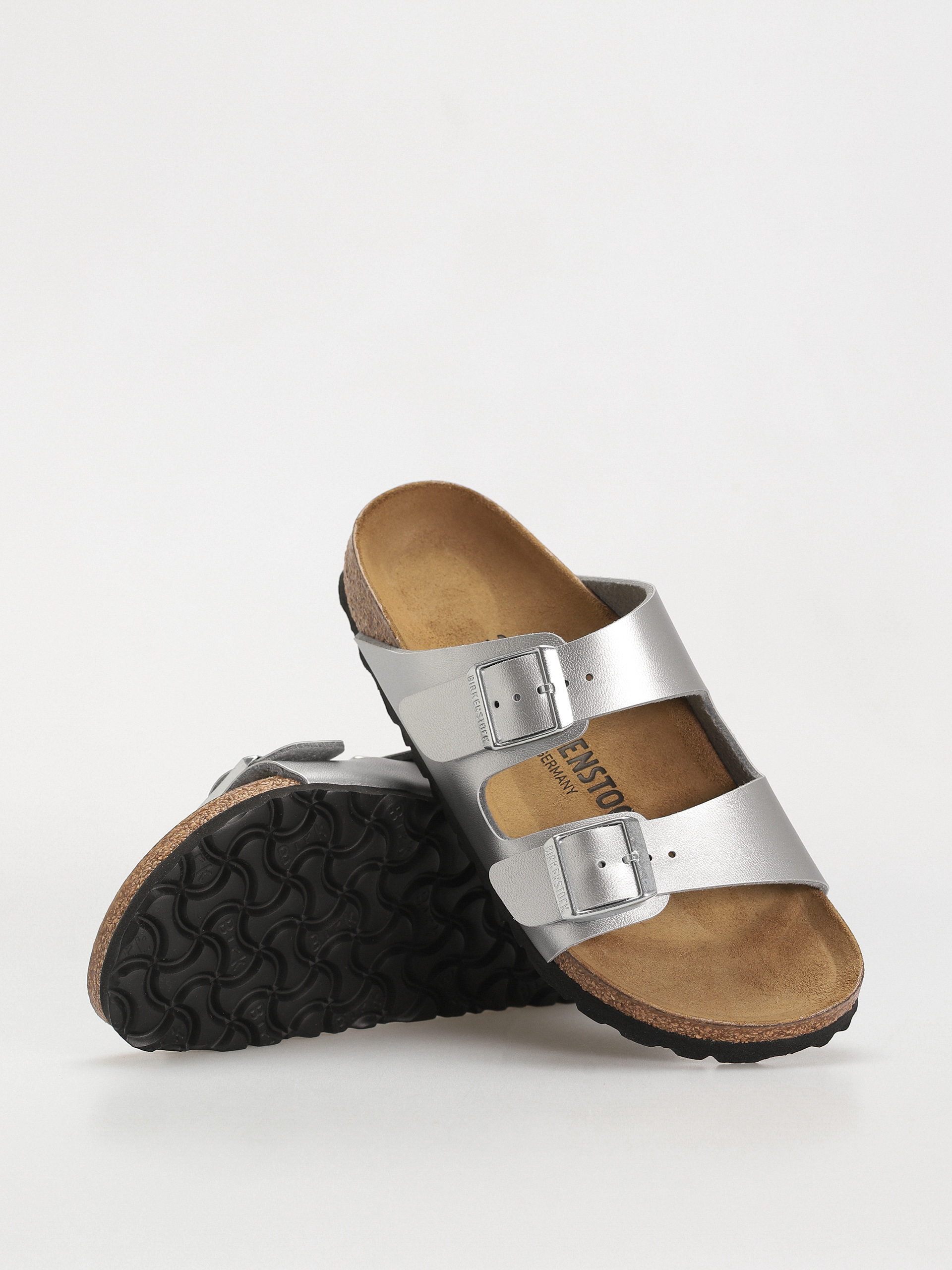 Klapki Birkenstock Arizona Birko Flor Narrow Wmn (silver)