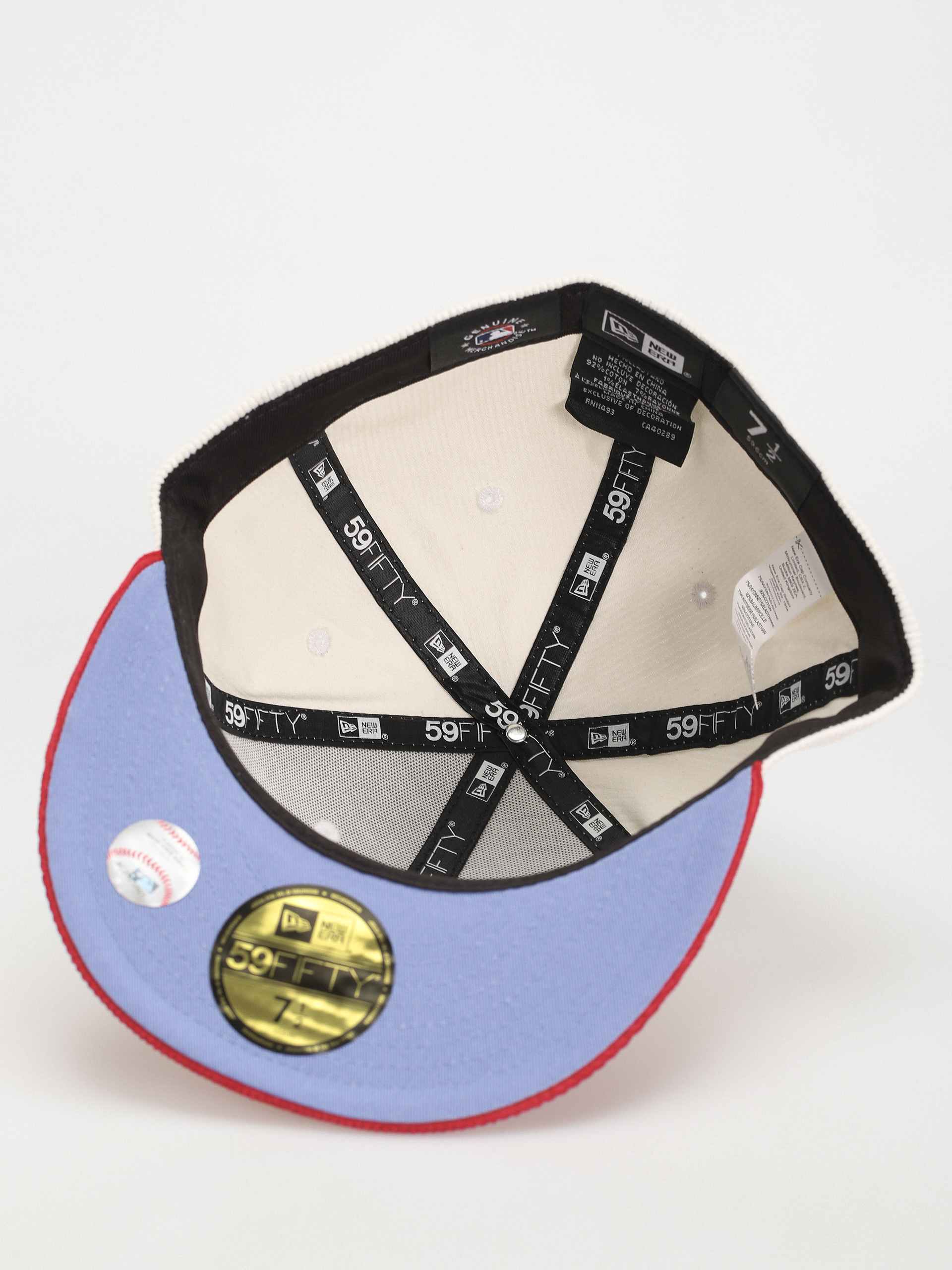 Czapka z daszkiem New Era Cord 59Fifty New York Yankees (off white/red)