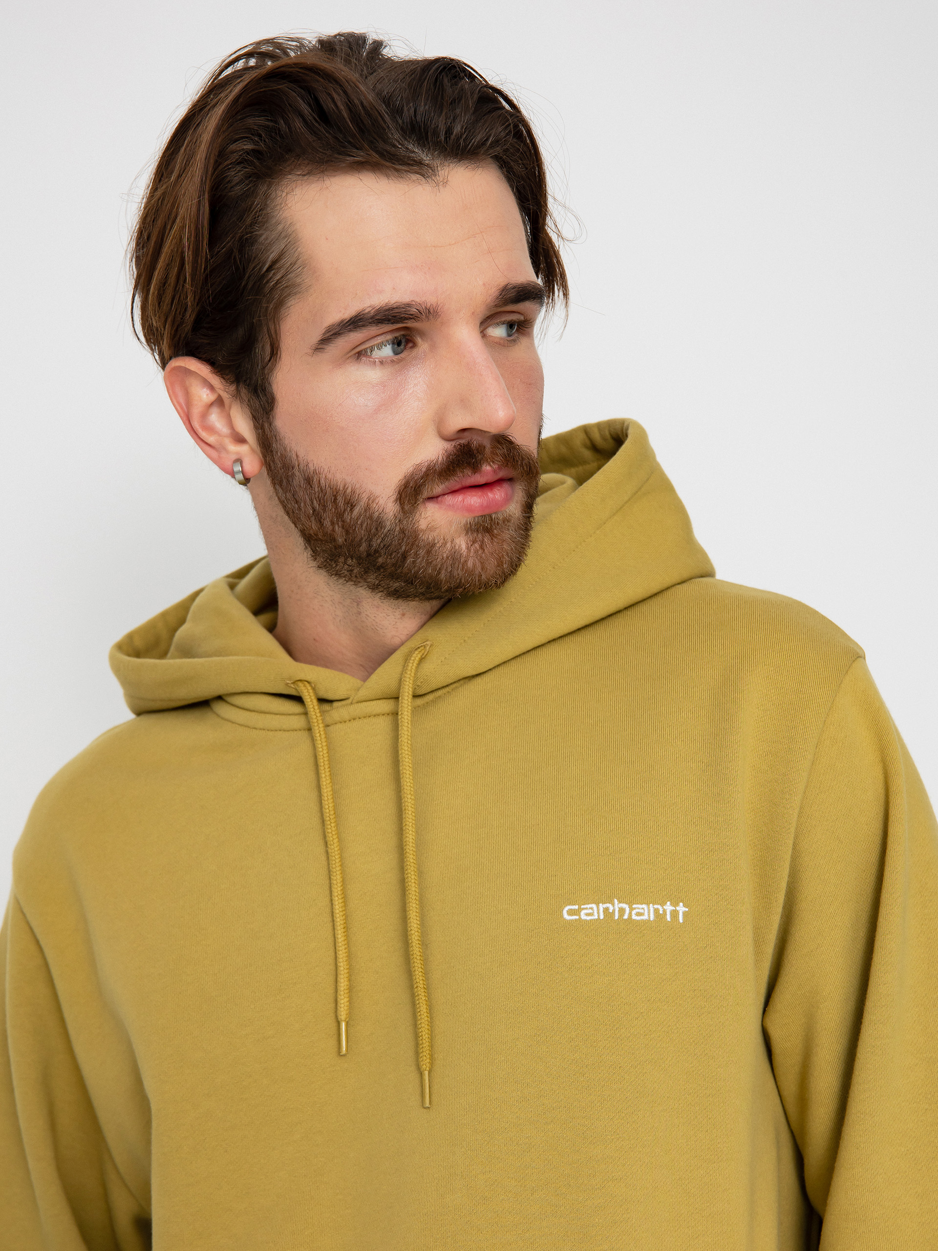 Bluza z kapturem Carhartt WIP Script Embroidery HD (agate/white)